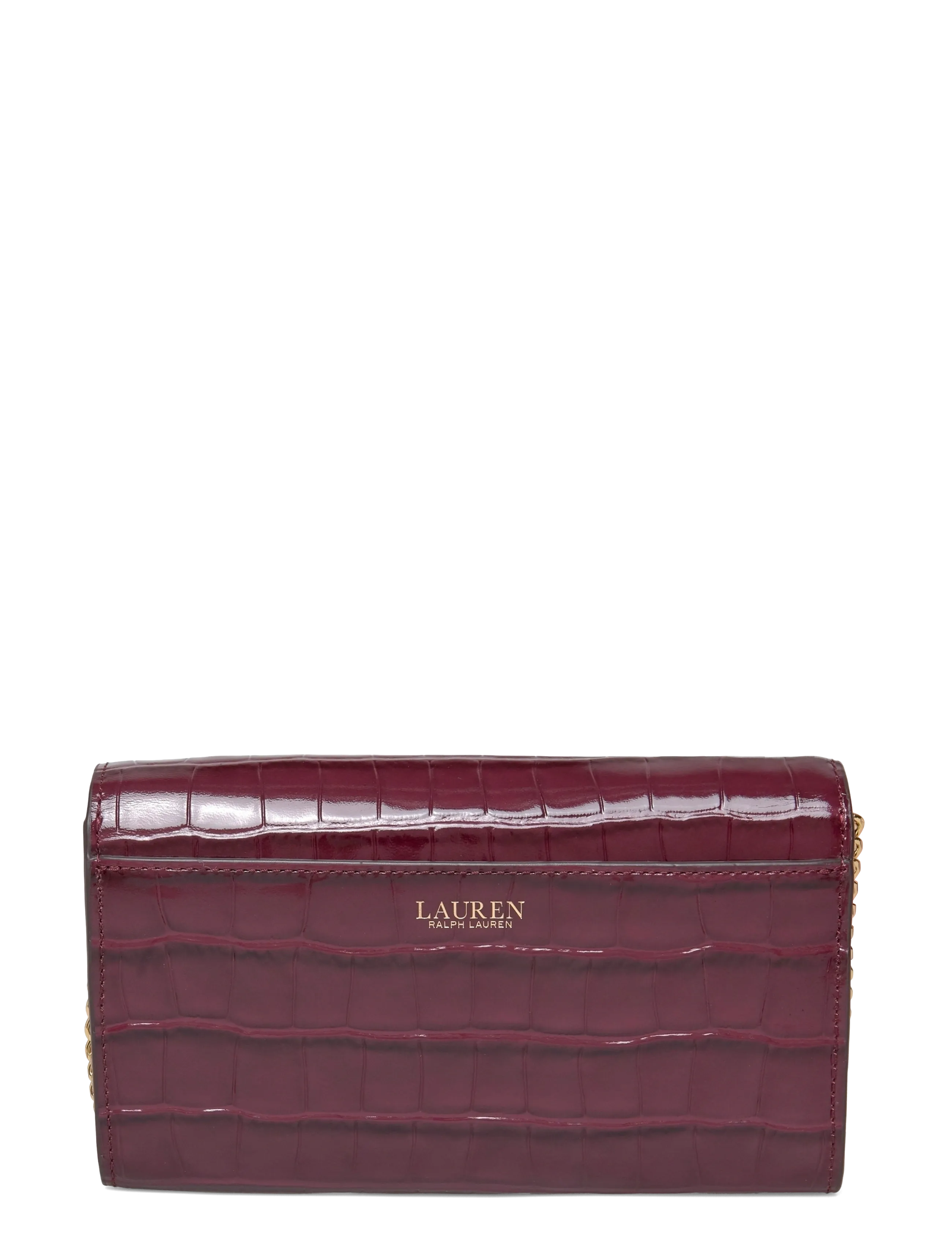 Lauren Ralph Lauren - Croc-Embossed Medium Adair II Crossbody - dark garnet - 1
