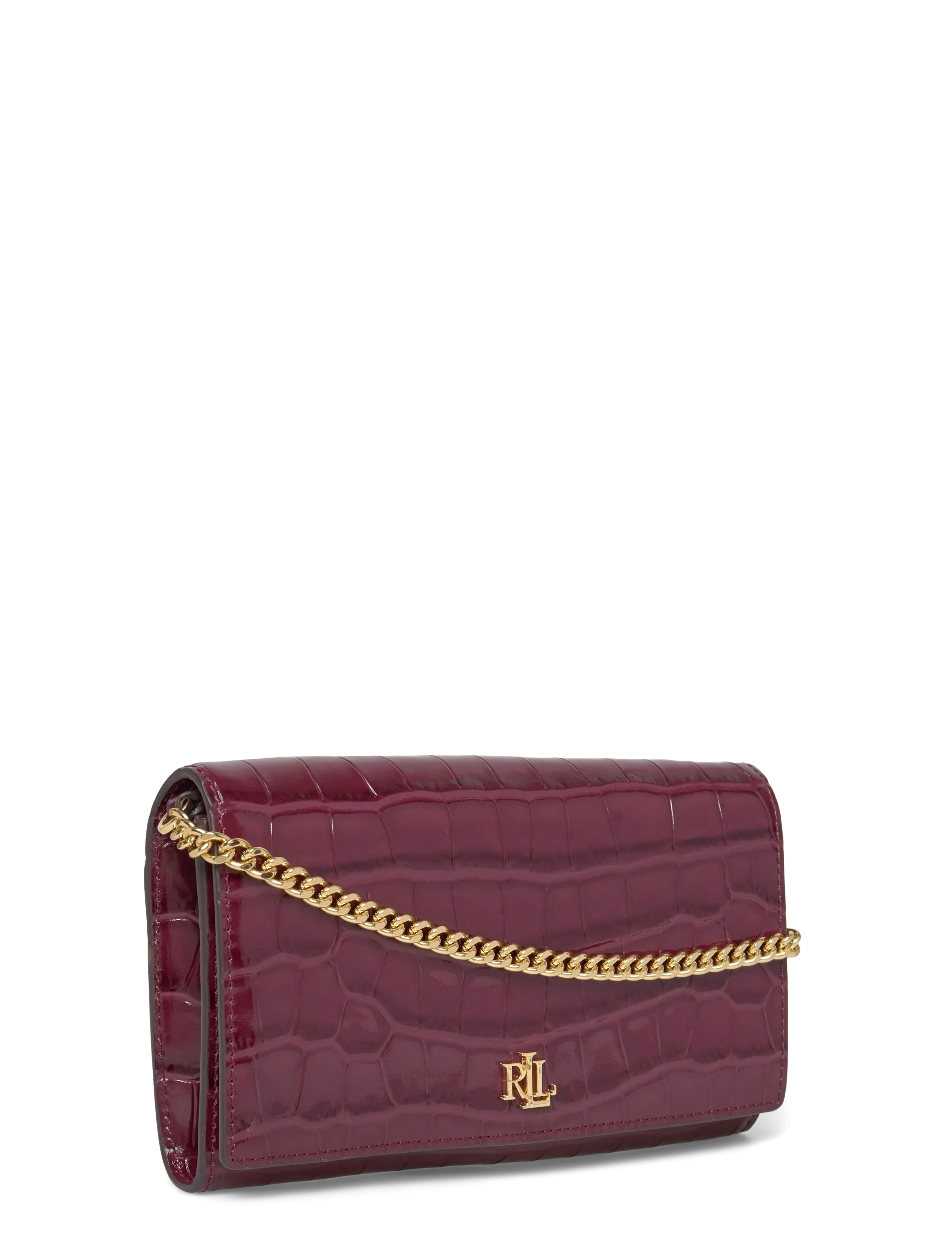 Lauren Ralph Lauren - Croc-Embossed Medium Adair II Crossbody - dark garnet - 2
