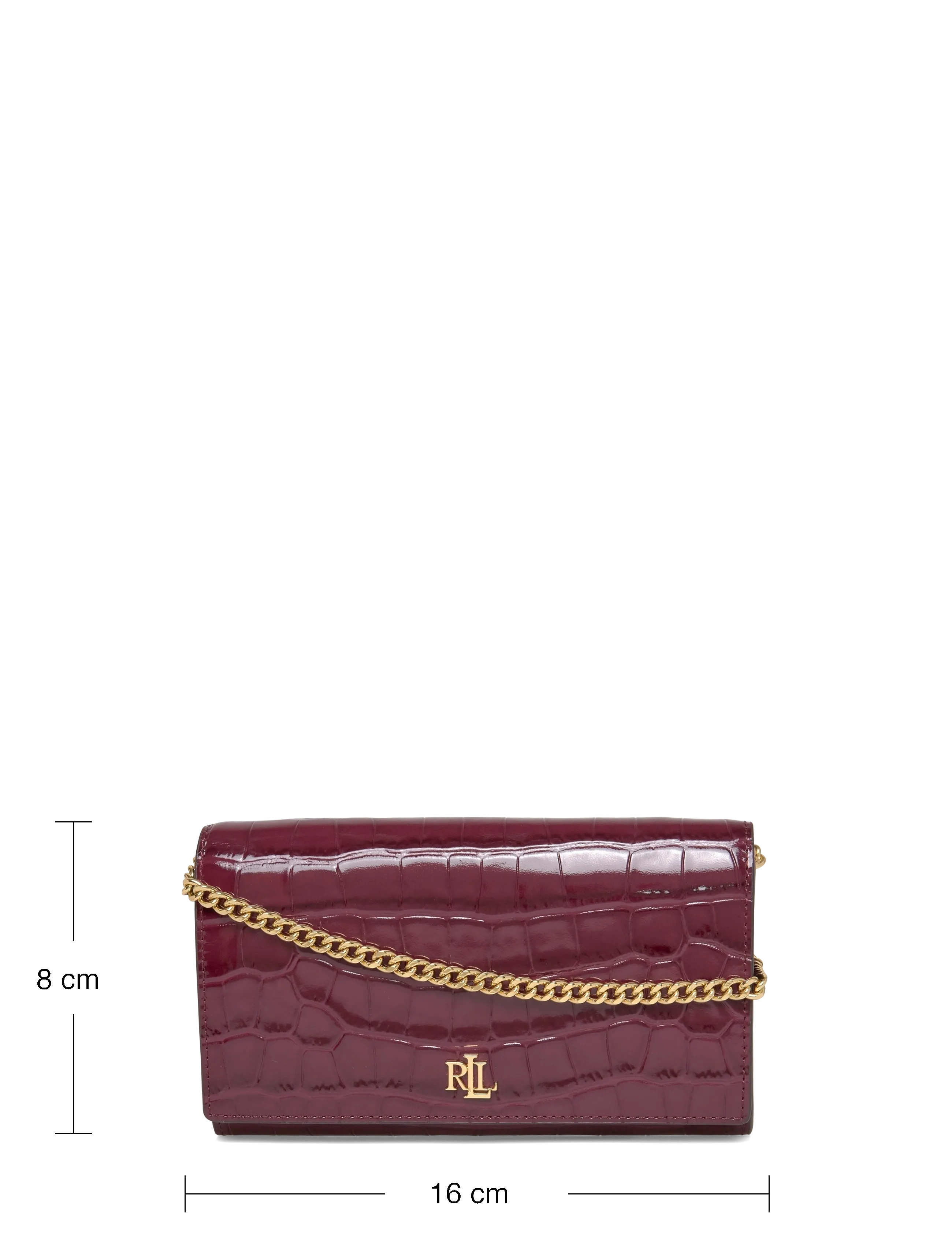 Lauren Ralph Lauren - Croc-Embossed Medium Adair II Crossbody - dark garnet - 3