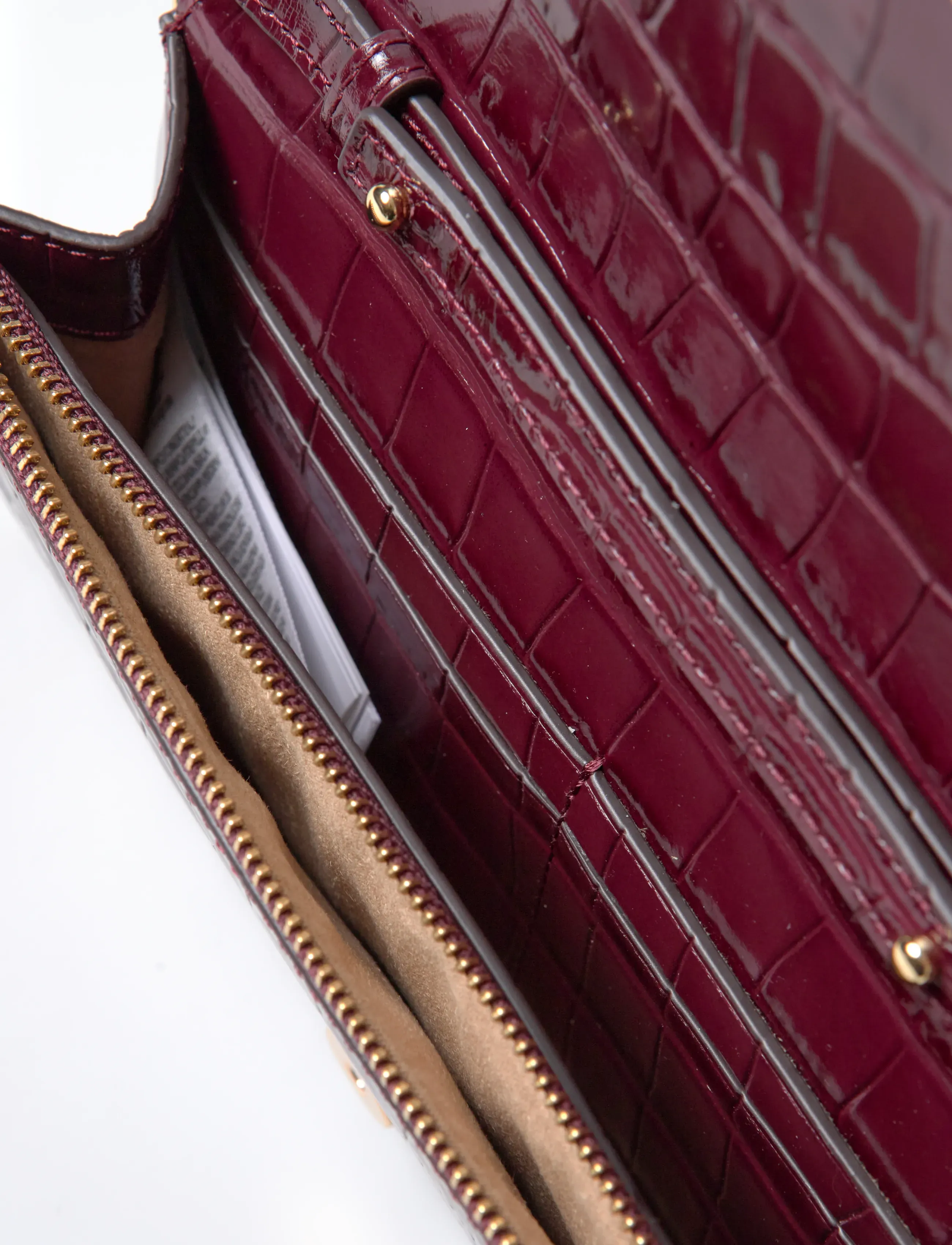 Lauren Ralph Lauren - Croc-Embossed Medium Adair II Crossbody - dark garnet - 5