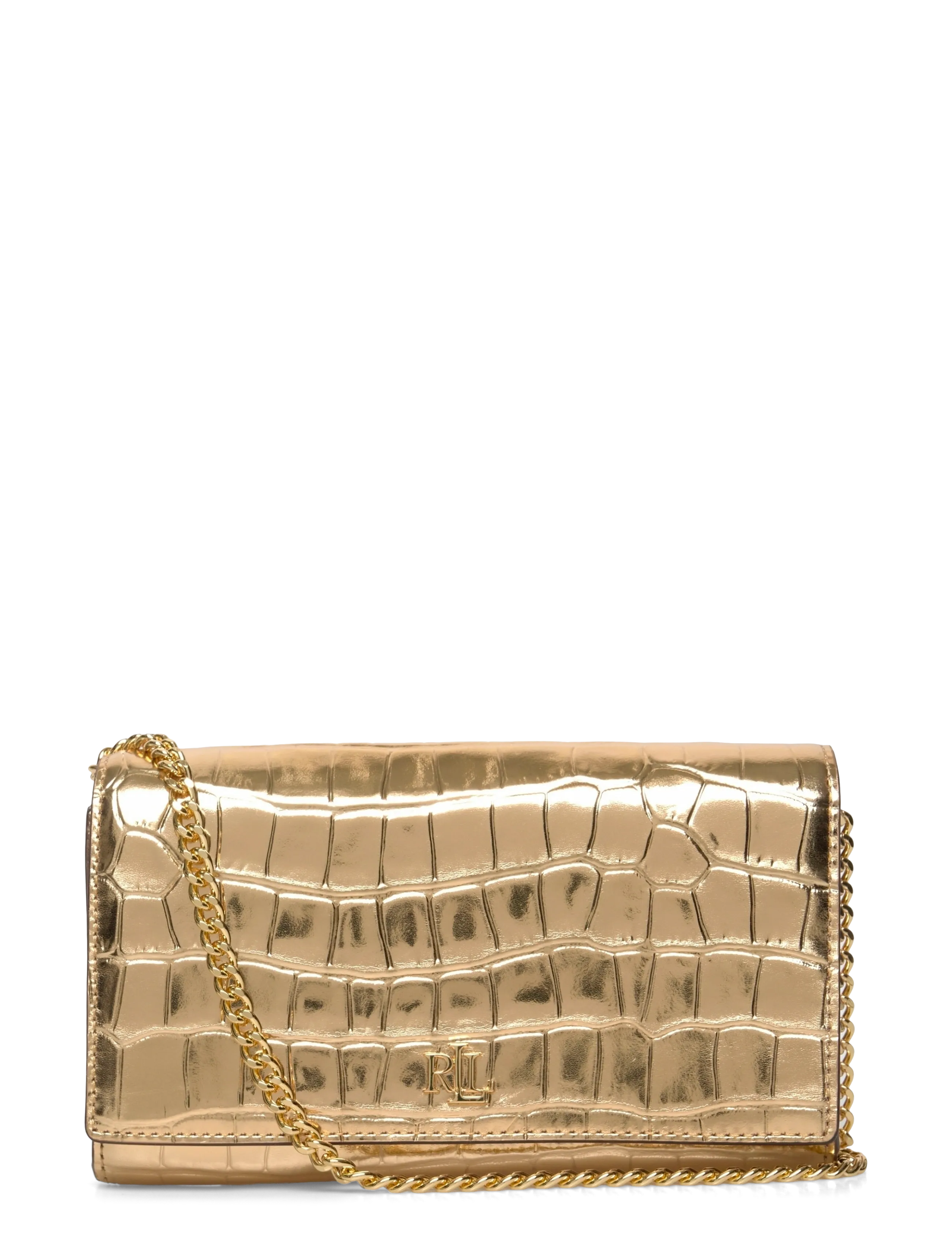 Lauren Ralph Lauren Metallic Medium Adair II Crossbody - Väskor - MODERN GOLD / gold
