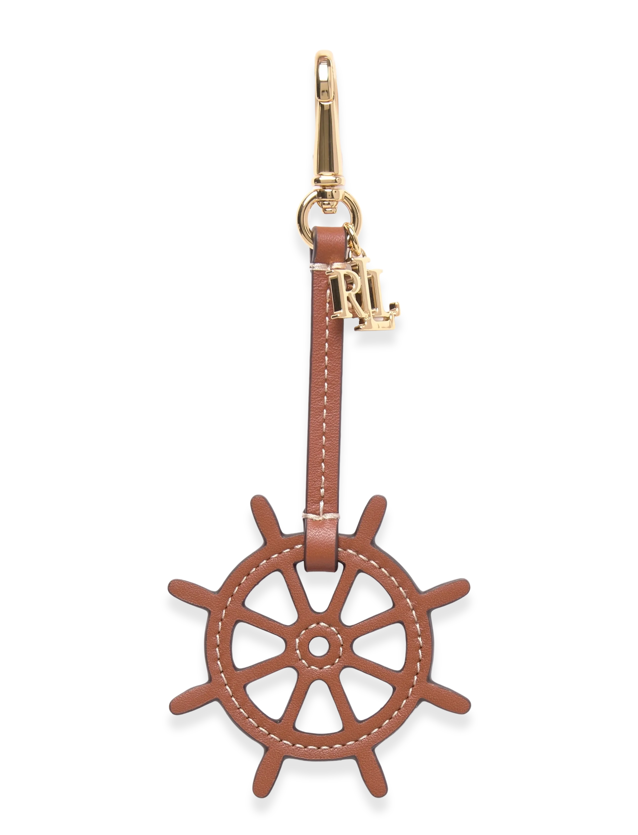 Lauren Ralph Lauren Leather Wheel & Logo Charm - Väskor - LAUREN TAN / brown