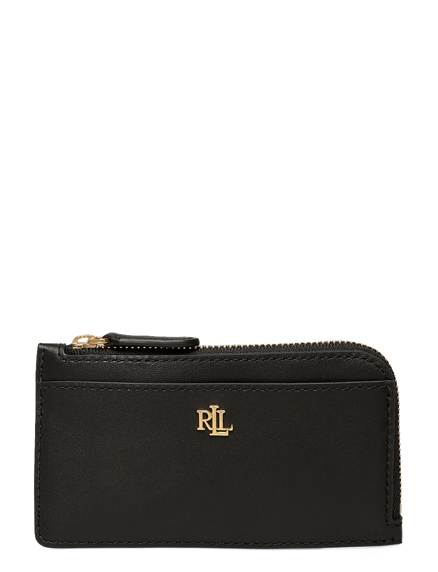 Lauren Ralph Lauren - Leather L-Zip Card Case - portemonnaies - black - 0