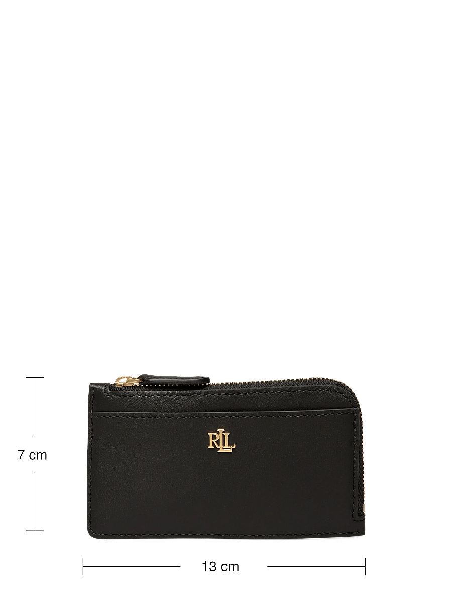 Lauren Ralph Lauren - Leather L-Zip Card Case - portemonnaies - black - 3