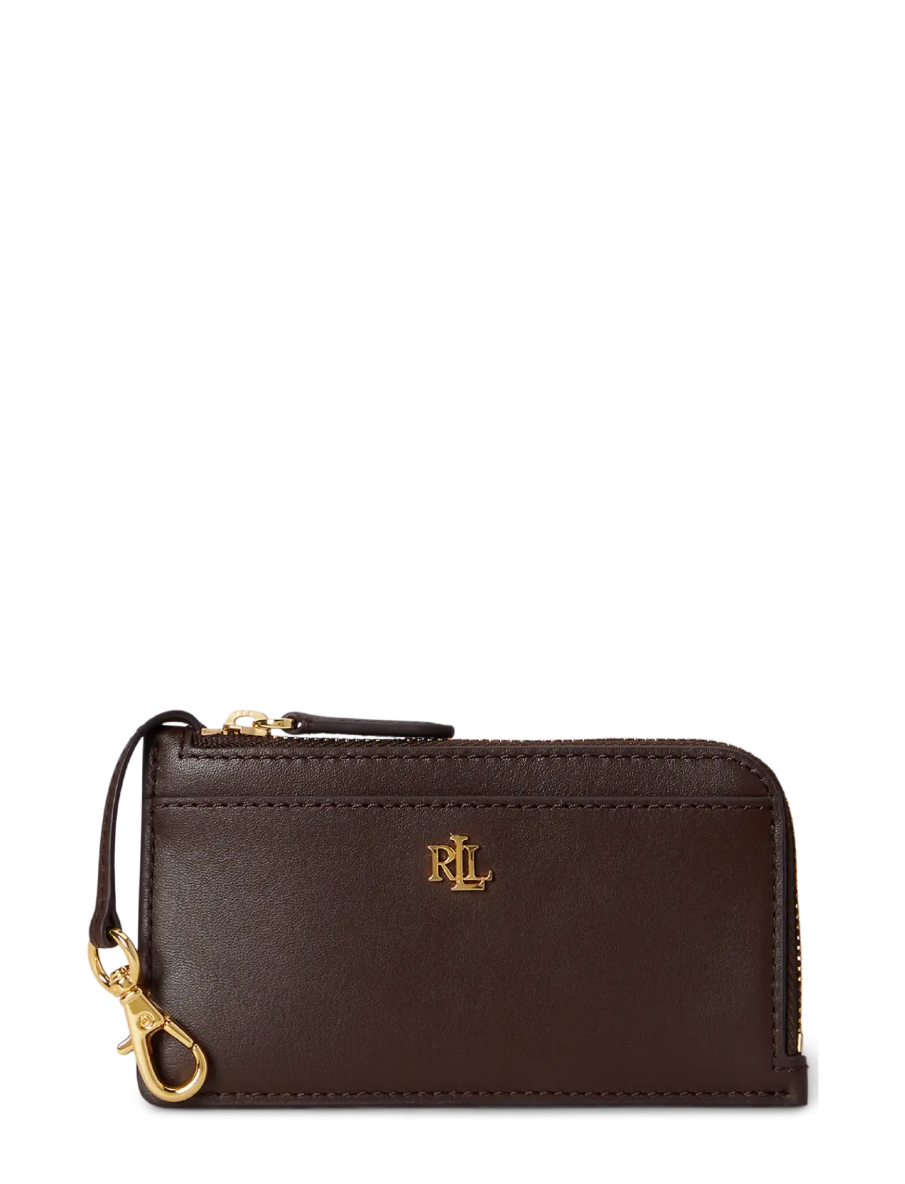 Lauren Ralph Lauren Leather L-Zip Card Case - Ralph Lauren - CHESTNUT BROWN / brown
