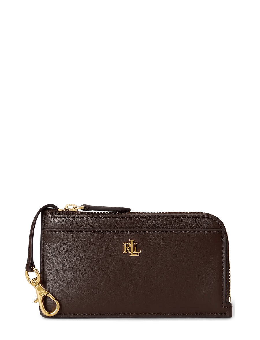 Lauren Ralph Lauren - Leather L-Zip Card Case - portemonnaies - chestnut brown - 0