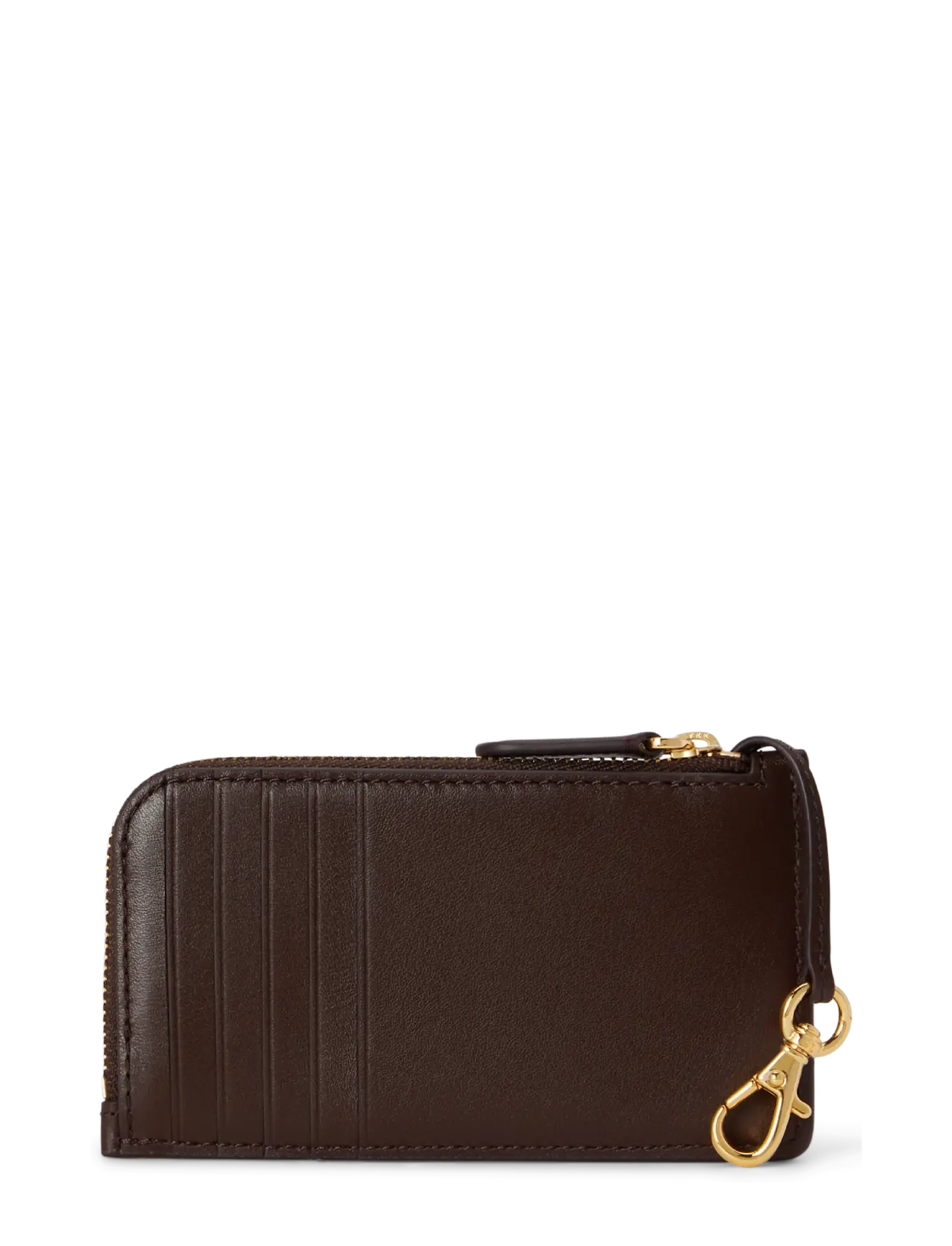 Lauren Ralph Lauren - NATURAL SMTH LEATHR-L ZIP CRD CS-CC - punge - chestnut brown - 1