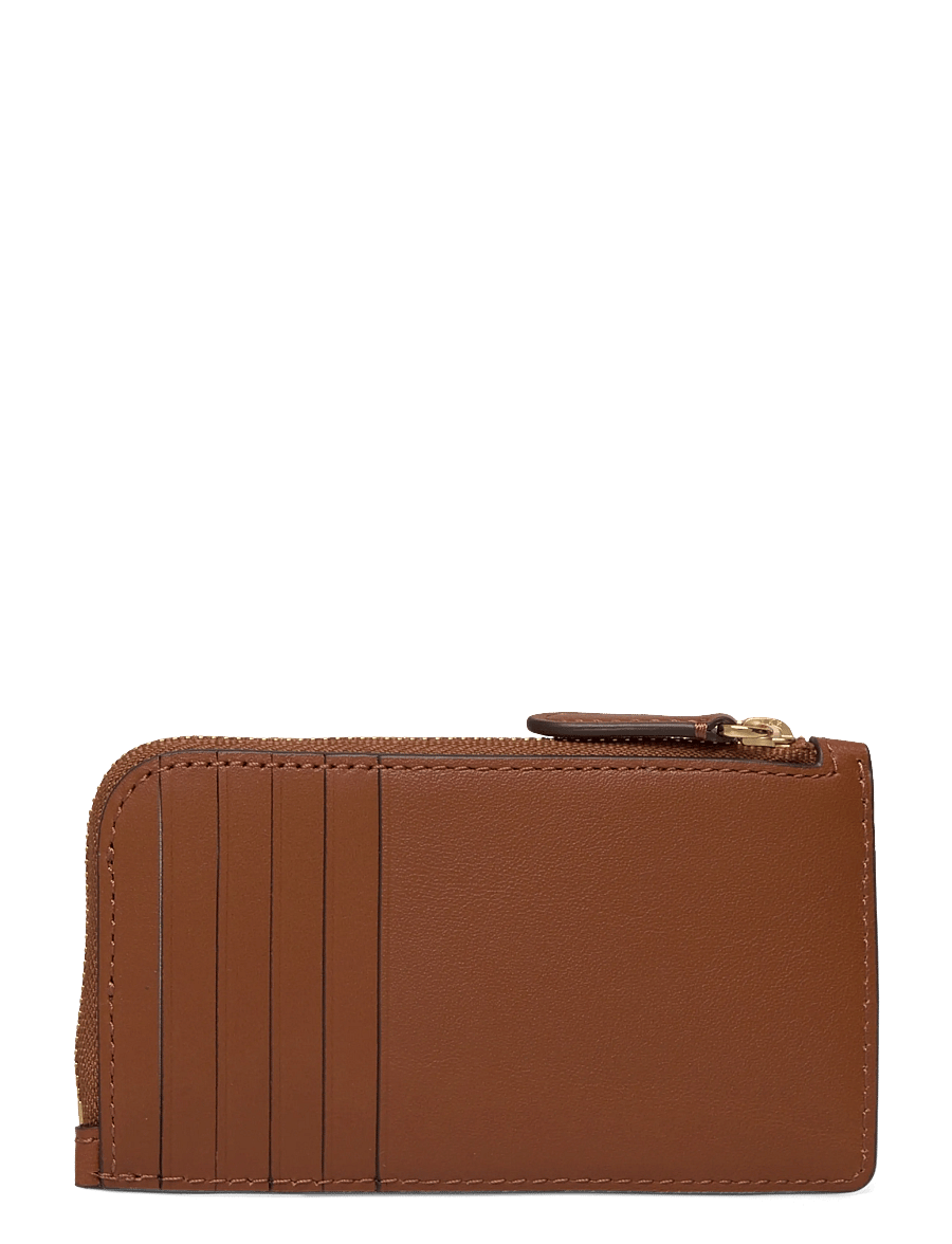 Lauren Ralph Lauren - Leather L-Zip Card Case - wallets - lauren tan - 1
