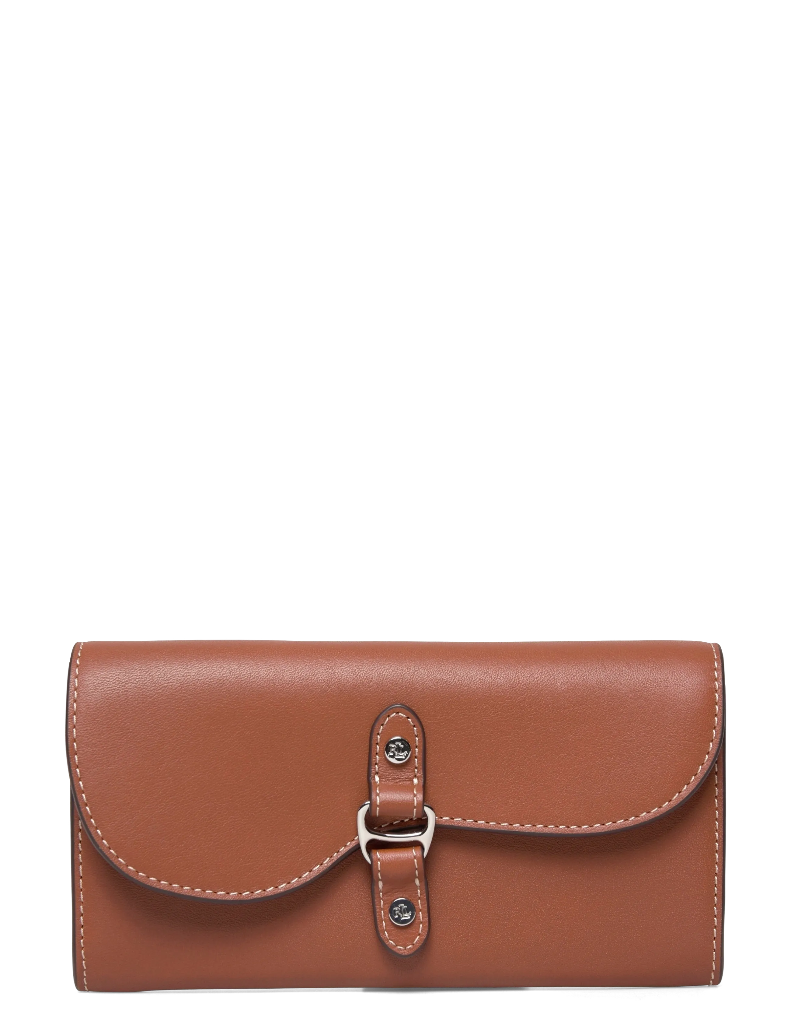 Lauren Ralph Leather Tasha Continental Wallet, One Size, Card Holders & Wallets, Braun - Frauen