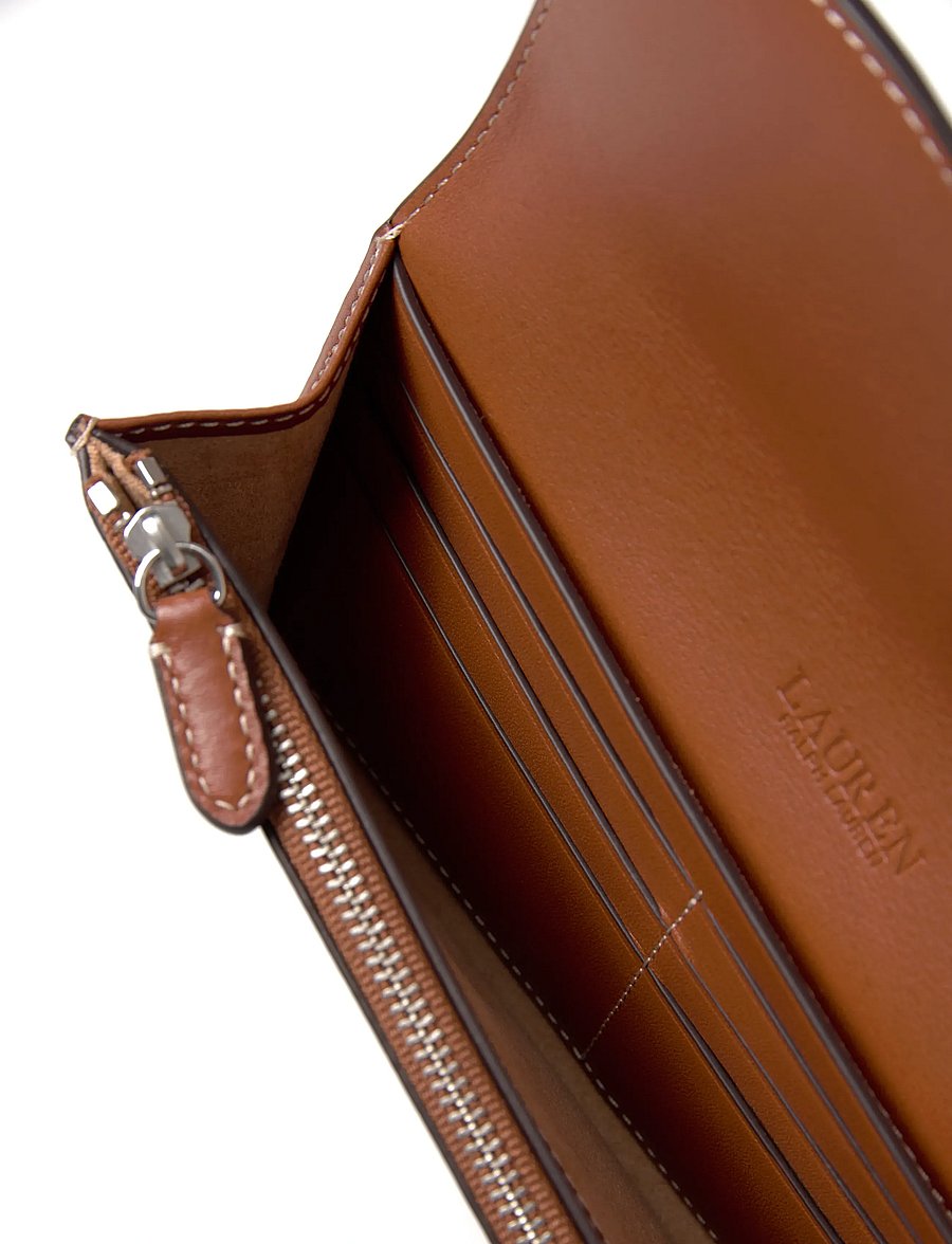 Lauren Ralph Lauren - Leather Tasha Continental Wallet - portemonnaies - lauren tan - 4