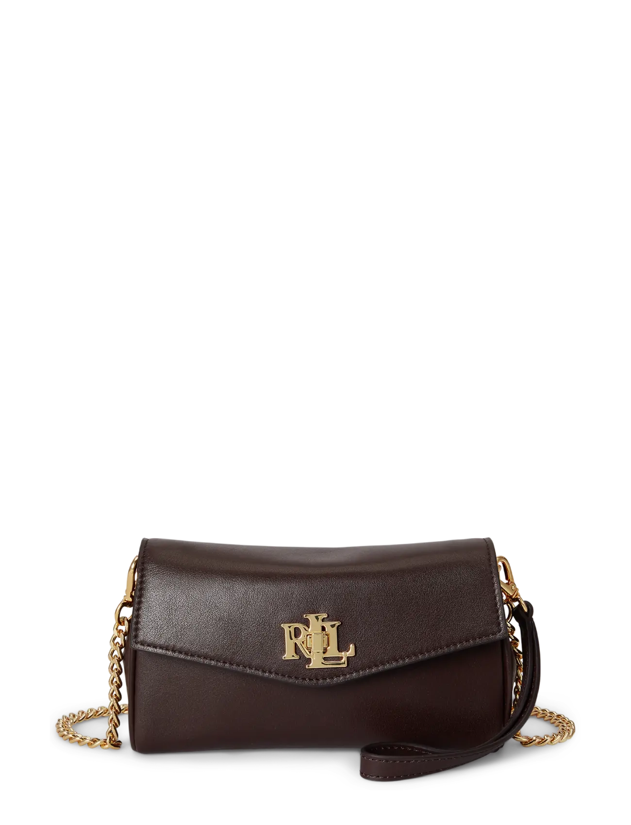 Lauren Ralph Lauren Nappa Turn-Lock Wristlet Crossbody - Töskur - CHESTNUT BROWN / brown