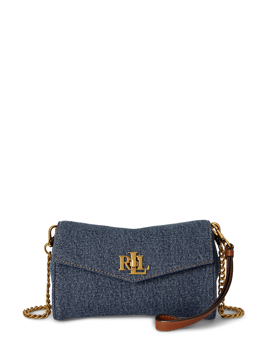 Lauren Ralph Lauren - Denim Turn-Lock Wristlet Crossbody - crossbody bags - oxford blue/laure - 0