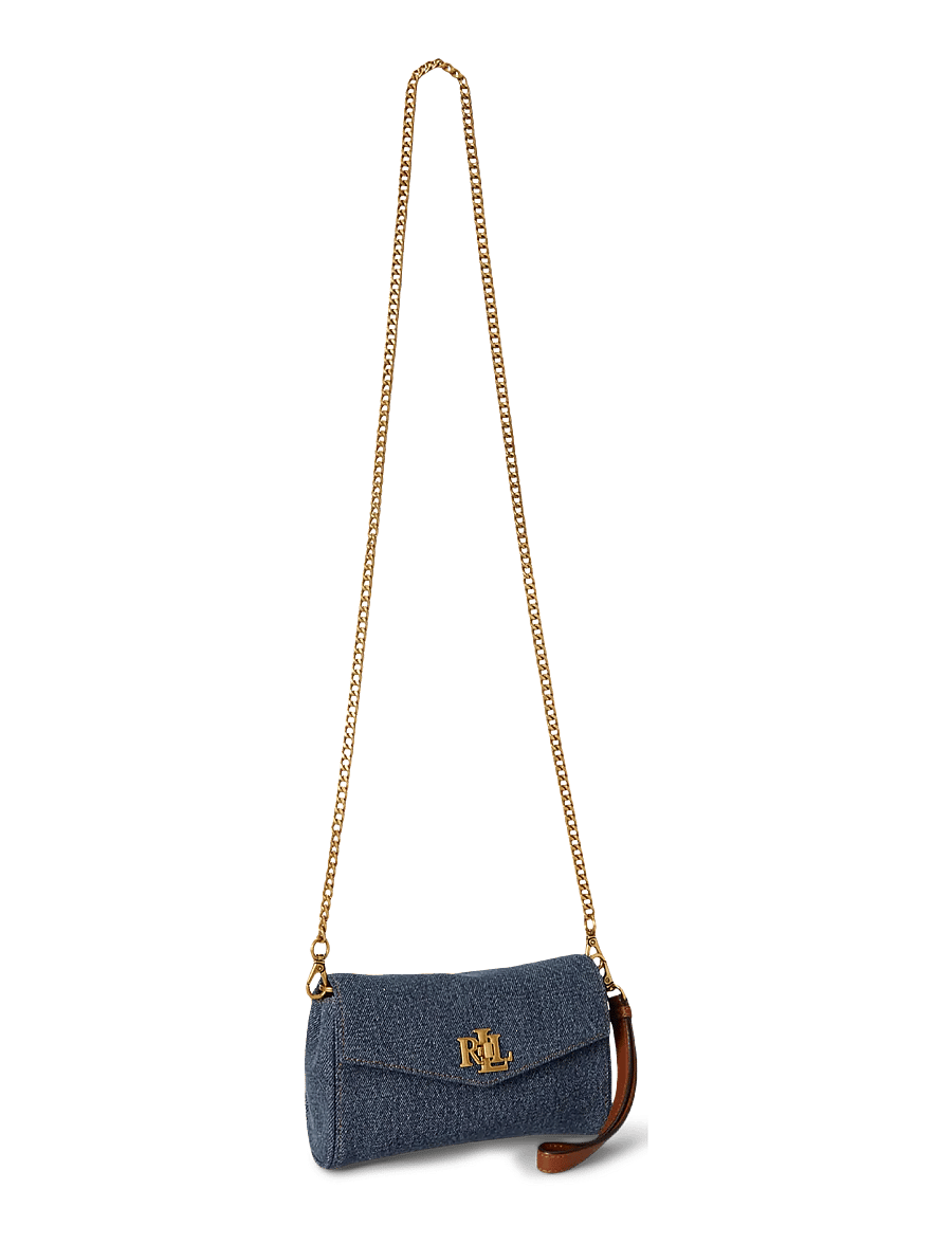 Lauren Ralph Lauren - Denim Turn-Lock Wristlet Crossbody - crossbody bags - oxford blue/laure - 2