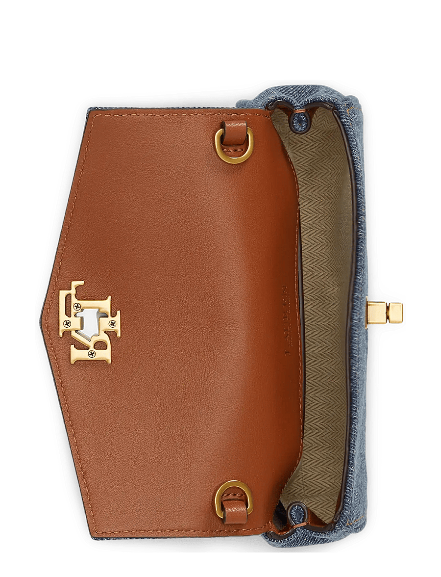 Lauren Ralph Lauren - Denim Turn-Lock Wristlet Crossbody - crossbody bags - oxford blue/laure - 4
