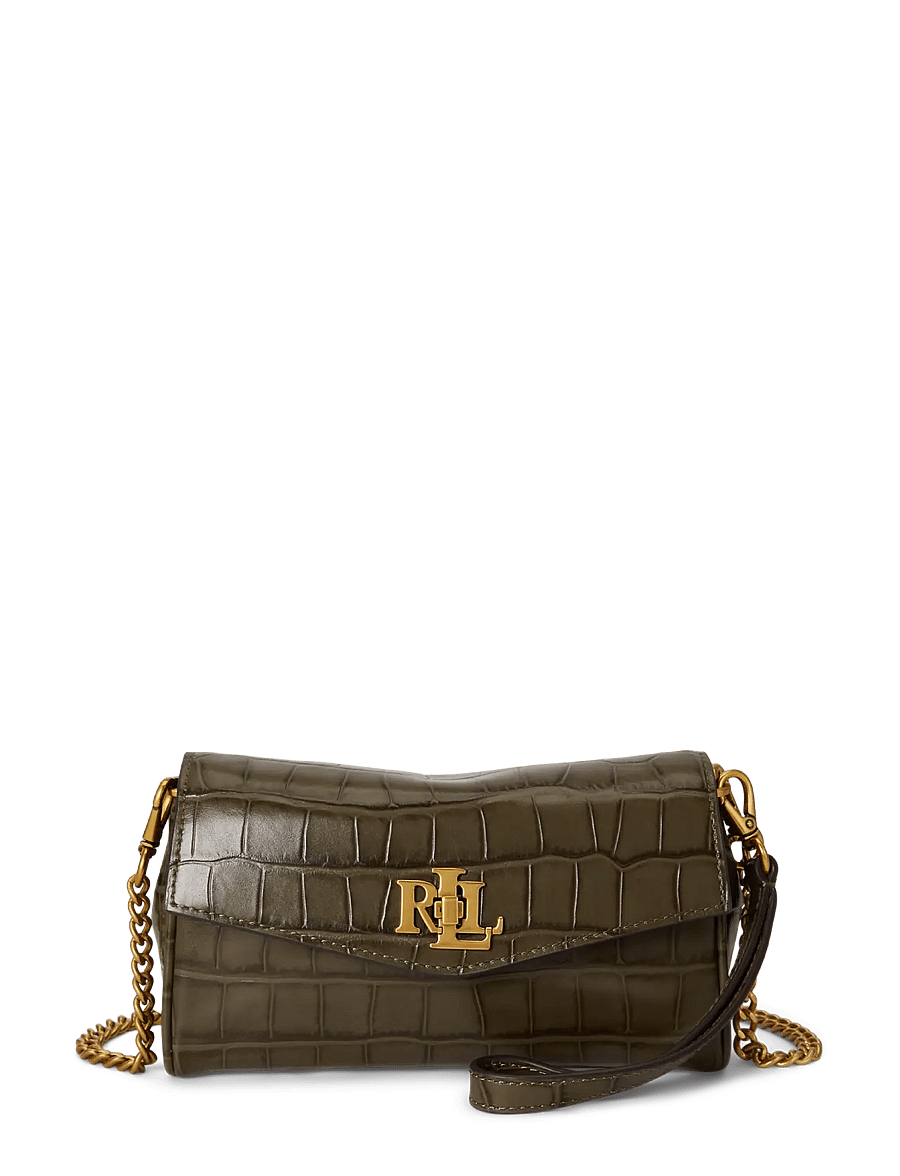 Lauren Ralph Lauren - Embossed Turn-Lock Wristlet Crossbody - kasdienis stilius - botanic green - 0