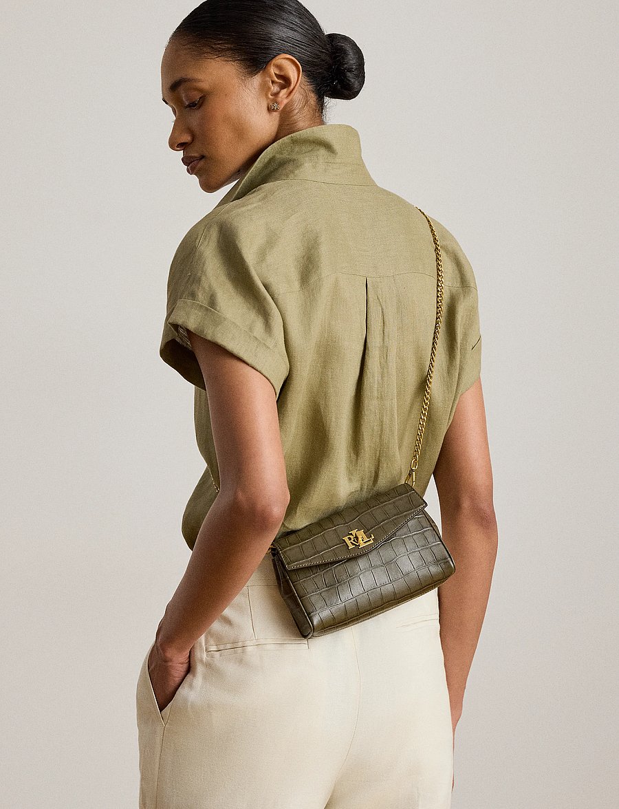 Lauren Ralph Lauren - Embossed Turn-Lock Wristlet Crossbody - kasdienis stilius - botanic green - 4