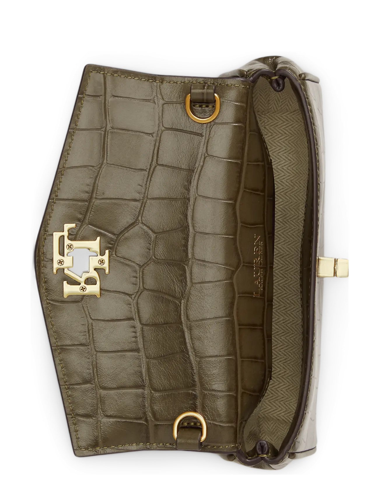 Lauren Ralph Lauren - Embossed Turn-Lock Wristlet Crossbody - kasdienis stilius - botanic green - 3