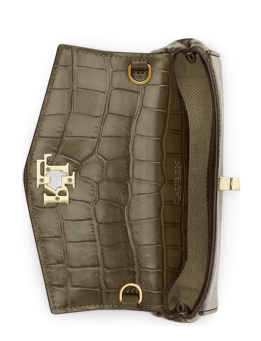 Lauren Ralph Lauren - Embossed Turn-Lock Wristlet Crossbody - kasdienis stilius - botanic green - 3