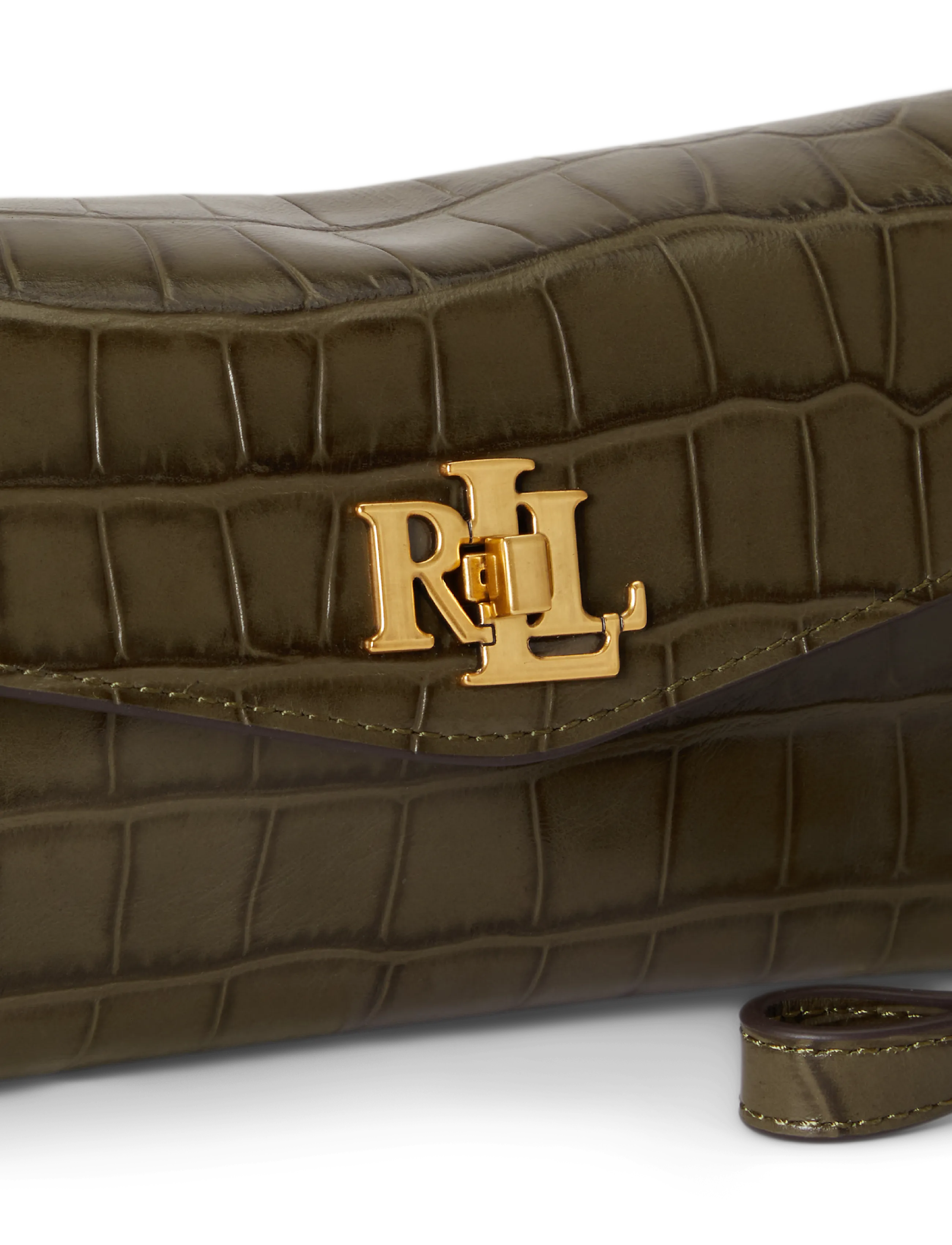 Lauren Ralph Lauren - Embossed Turn-Lock Wristlet Crossbody - kasdienis stilius - botanic green - 5