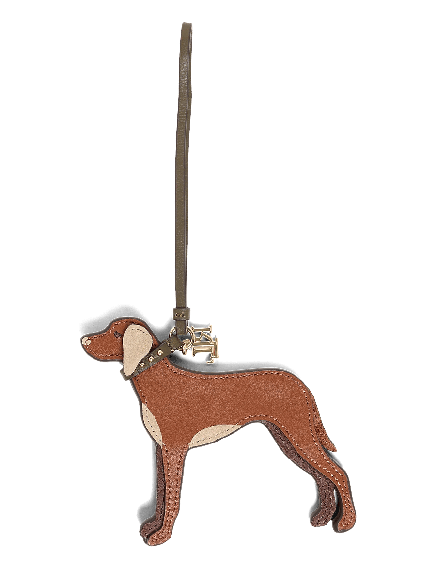 Lauren Ralph Lauren - Suede-Trim Leather Vizsla Charm - nøgleringe & bag charms - lauren tan/tan/bo - 0