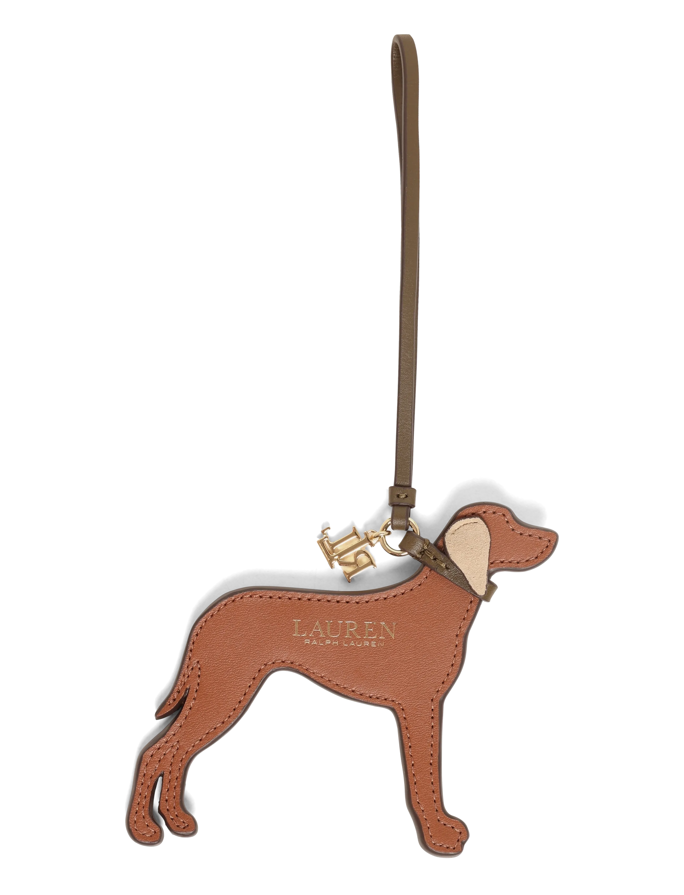 Lauren Ralph Lauren - Suede-Trim Leather Vizsla Charm - nøgleringe & bag charms - lauren tan/tan/bo - 1