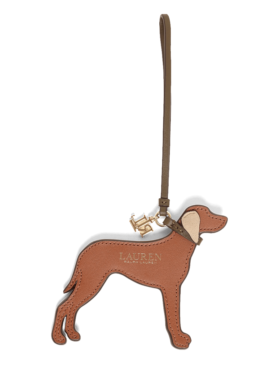 Lauren Ralph Lauren - Suede-Trim Leather Vizsla Charm - nøgleringe & bag charms - lauren tan/tan/bo - 1
