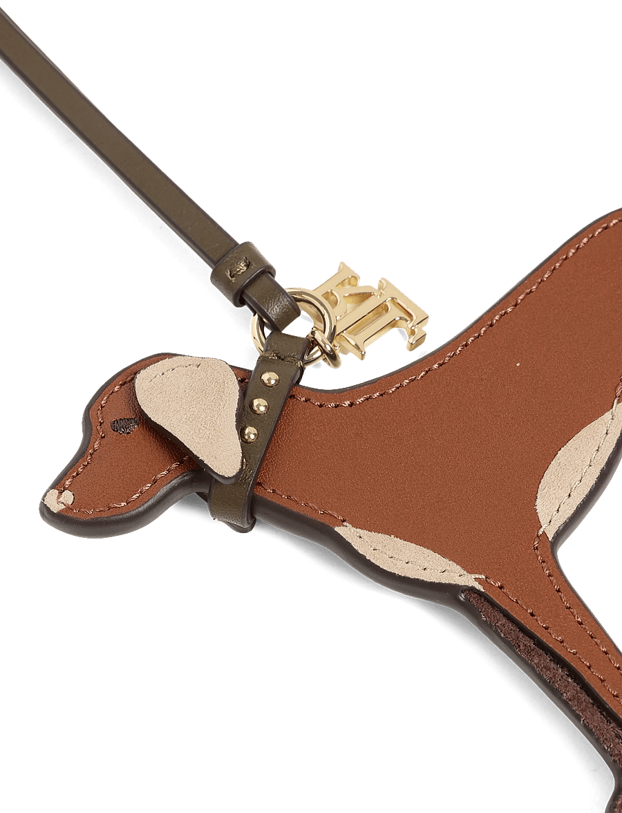 Lauren Ralph Lauren - Suede-Trim Leather Vizsla Charm - nøgleringe & bag charms - lauren tan/tan/bo - 3