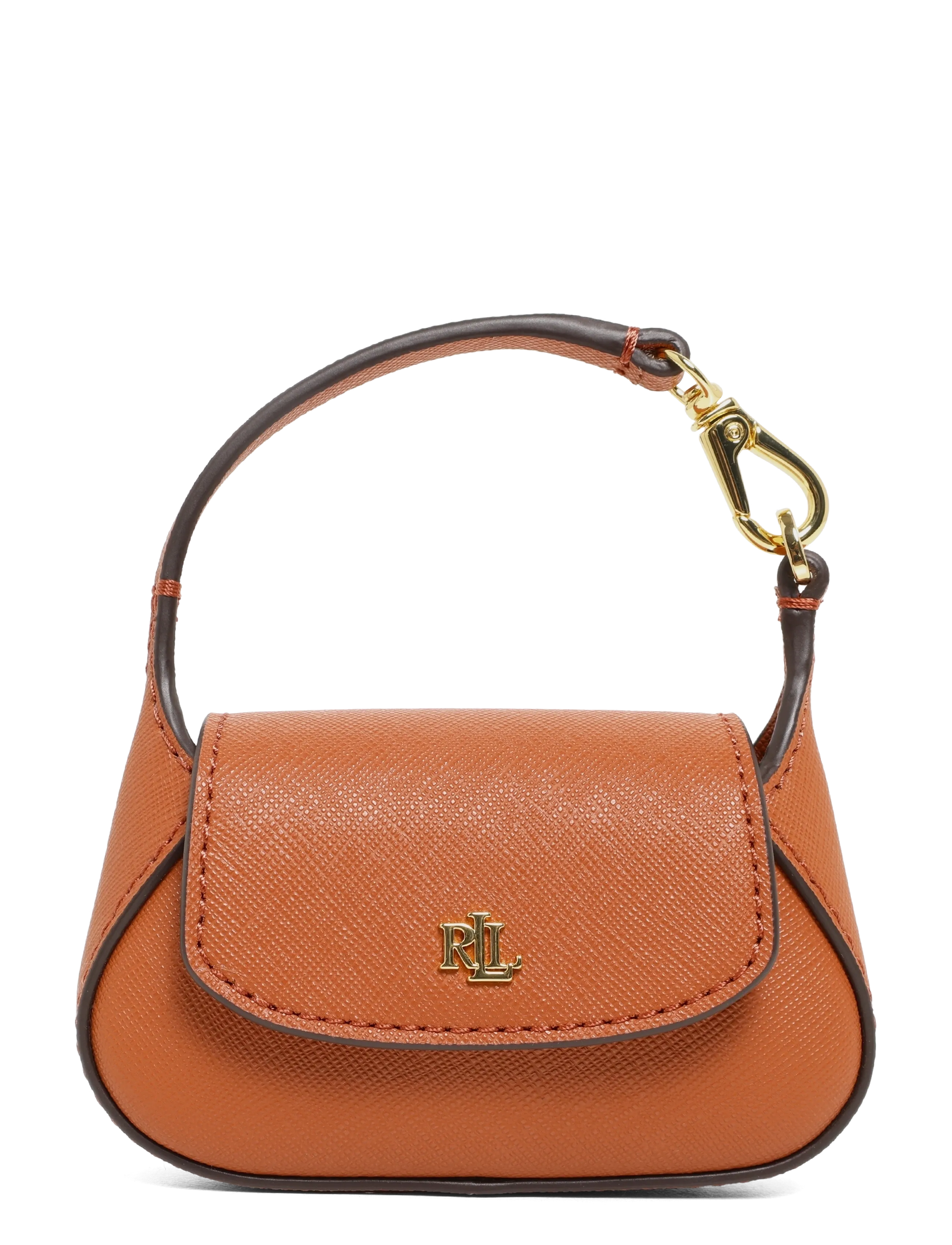 Lauren Ralph Crosshatch Leather Schylar Charm, One Size, Accessories, Braun - Key Rings & Bag Charms, Frauen