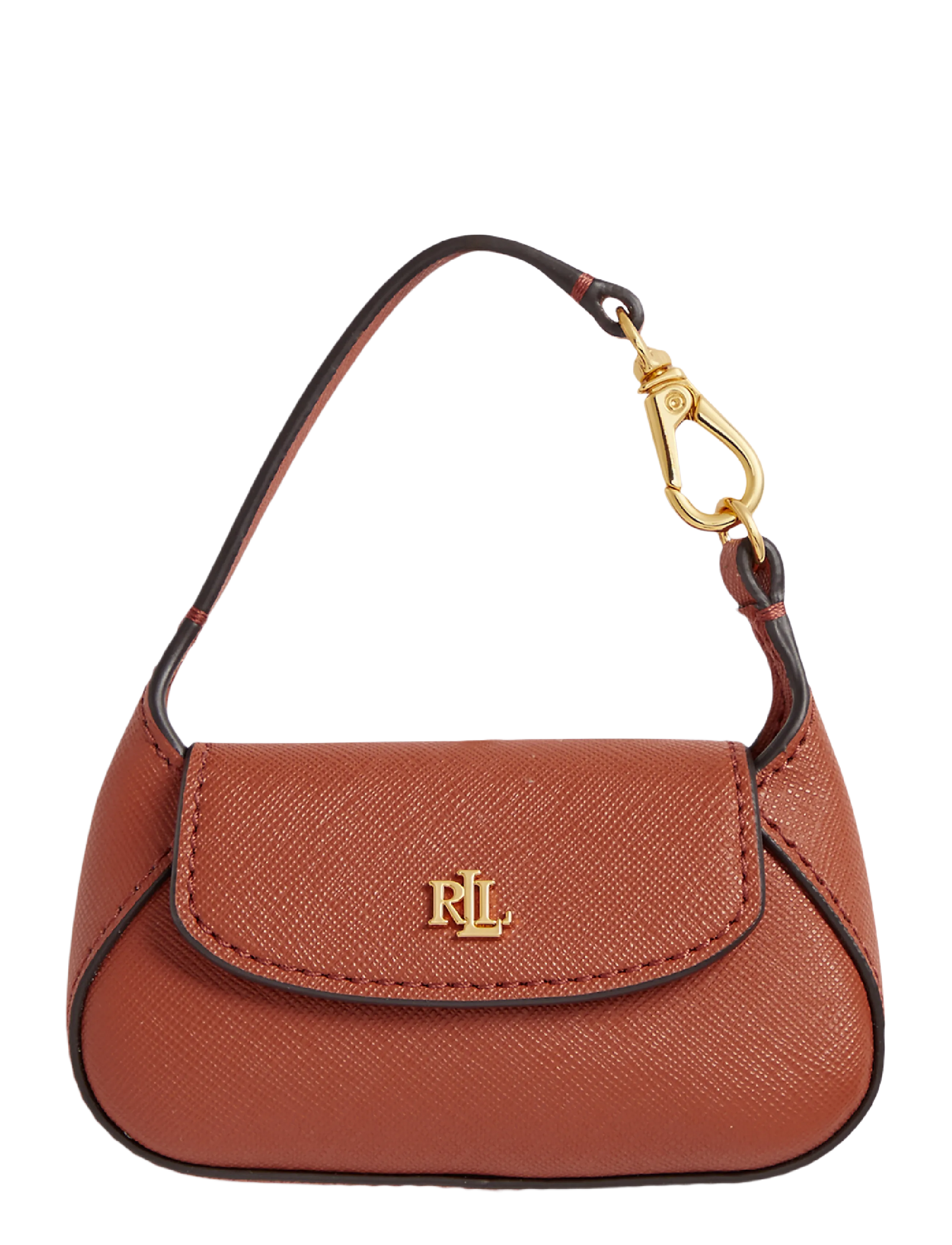 Lauren Ralph Lauren Crosshatch Leather Schylar Charm - Accessories - RED TERRACOTTA / brown