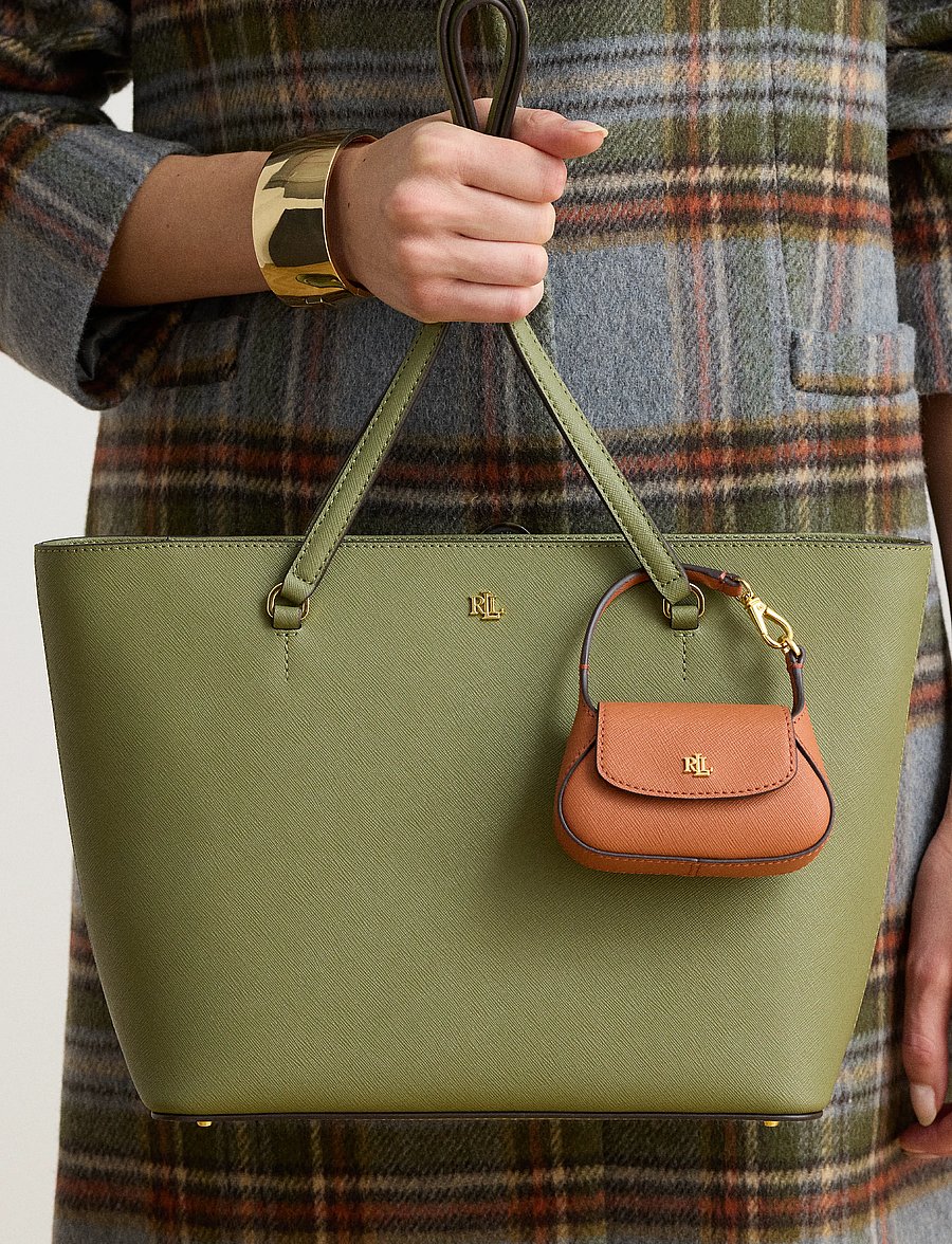Lauren Ralph Lauren - Crosshatch Leather Schylar Charm - schlüsselanhänger & taschenanhänger - red terracotta - 2