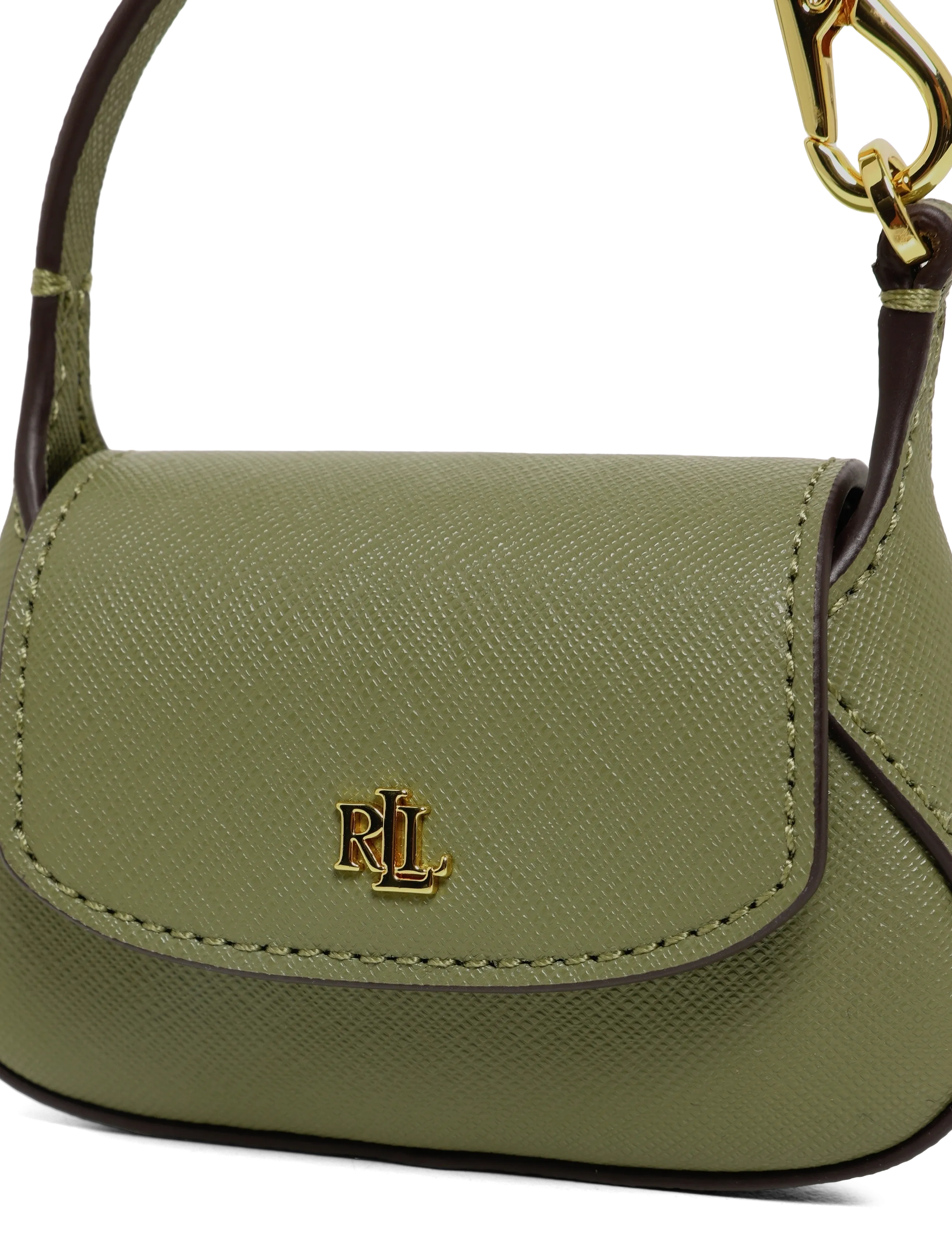 Lauren Ralph Lauren - Crosshatch Leather Schylar Charm - nøgleringe & bag charms - sage green - 3