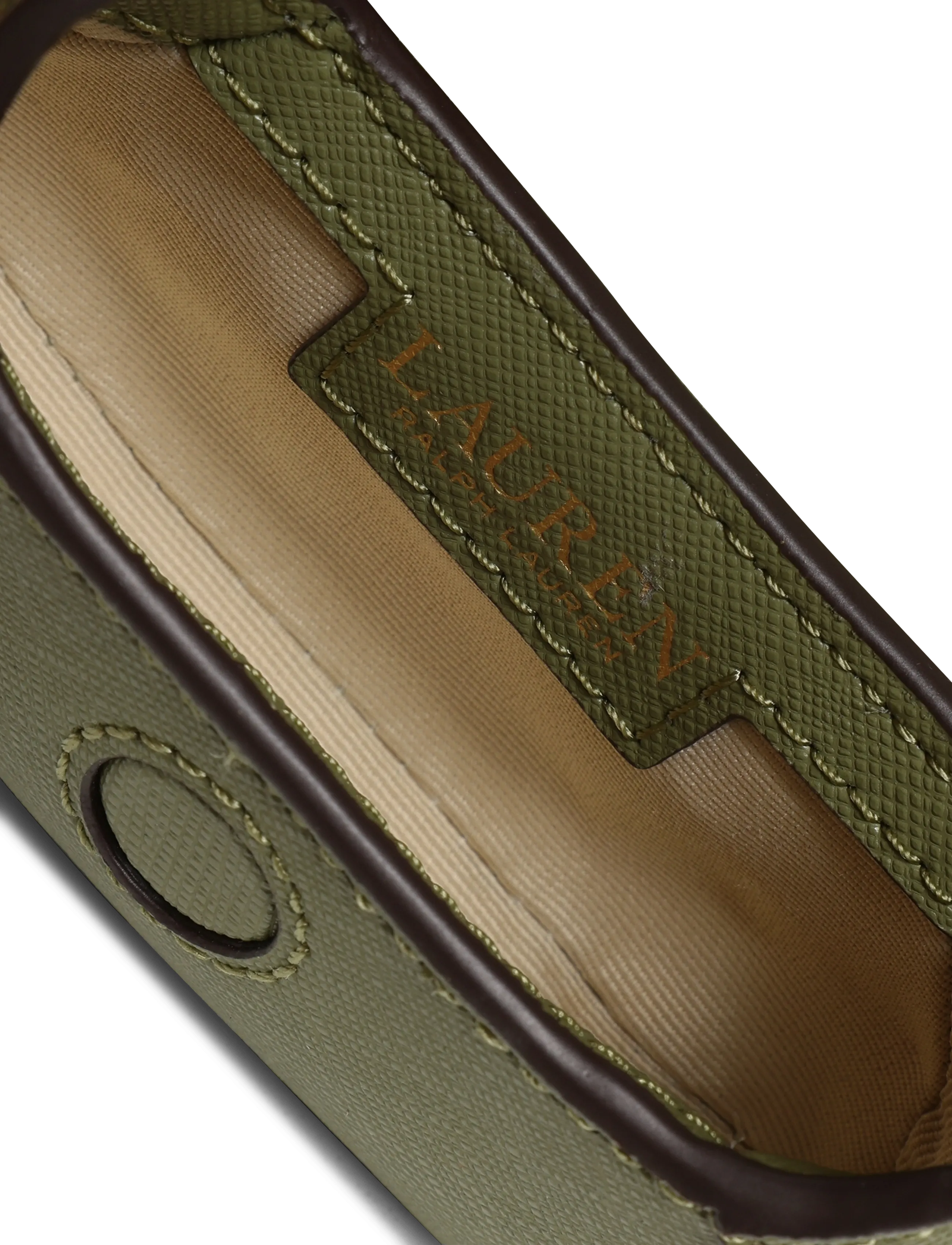 Lauren Ralph Lauren - Crosshatch Leather Schylar Charm - nøgleringe & bag charms - sage green - 4