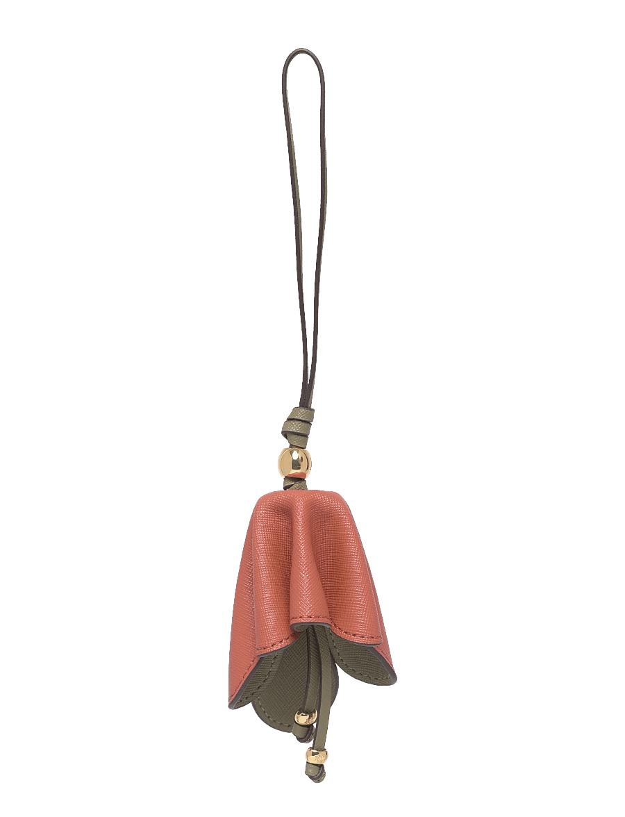 Lauren Ralph Lauren - Two-Tone Leather Flower Charm - nøgleringe & bag charms - red terracotta/sa - 0
