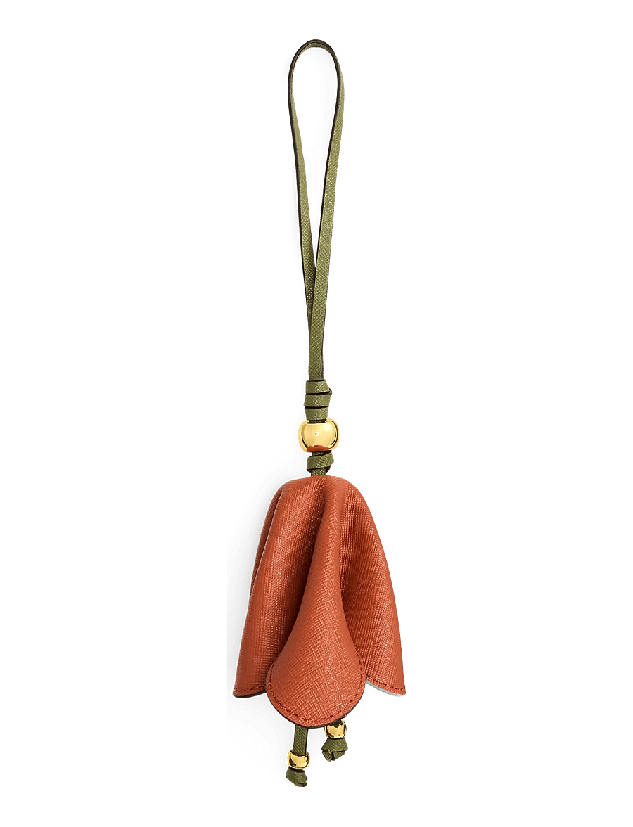 Lauren Ralph Lauren - Two-Tone Leather Flower Charm - nøgleringe & bag charms - red terracotta/sa - 1