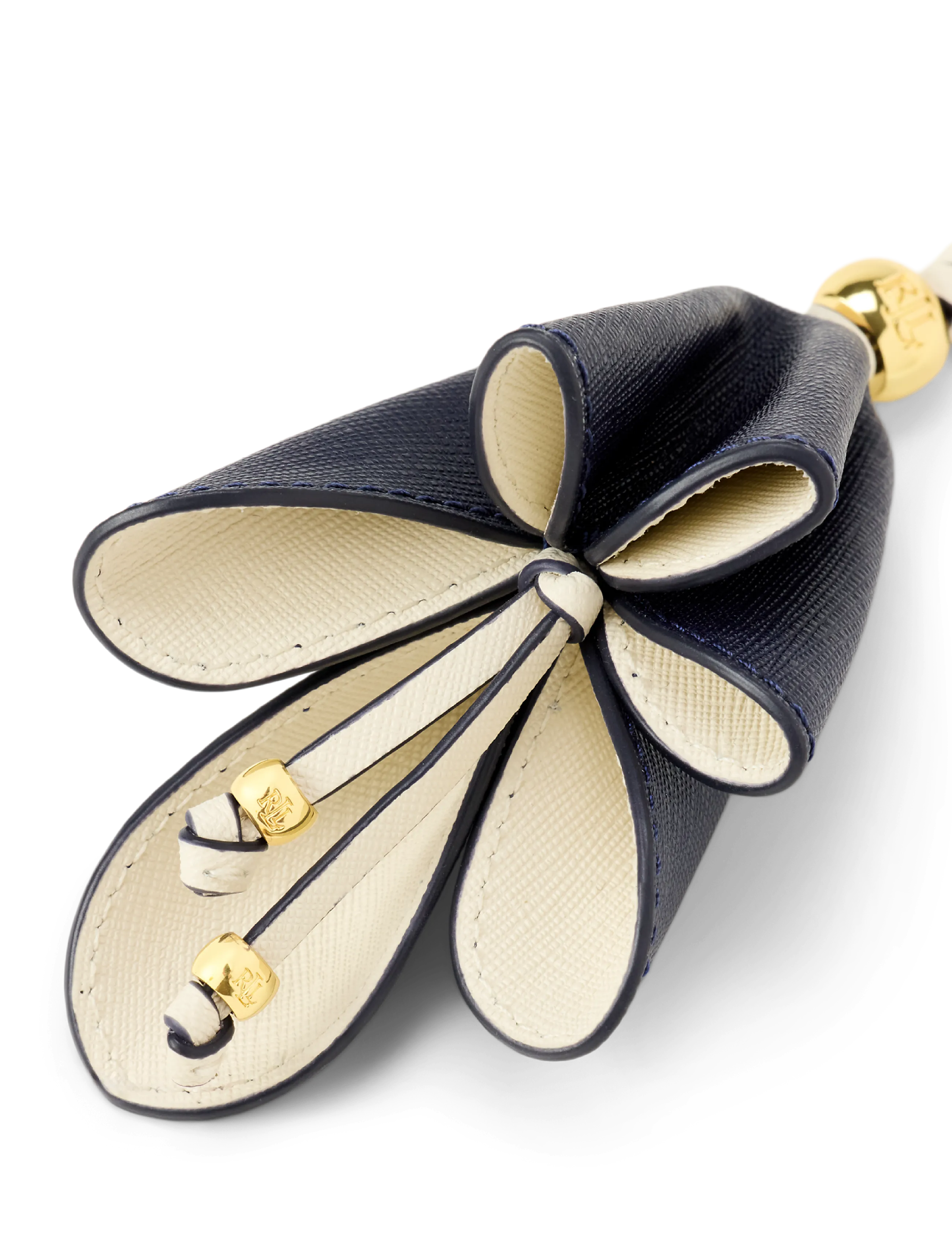 Lauren Ralph Lauren - Two-Tone Leather Flower Charm - nøgleringe & bag charms - refined navy/soft - 3