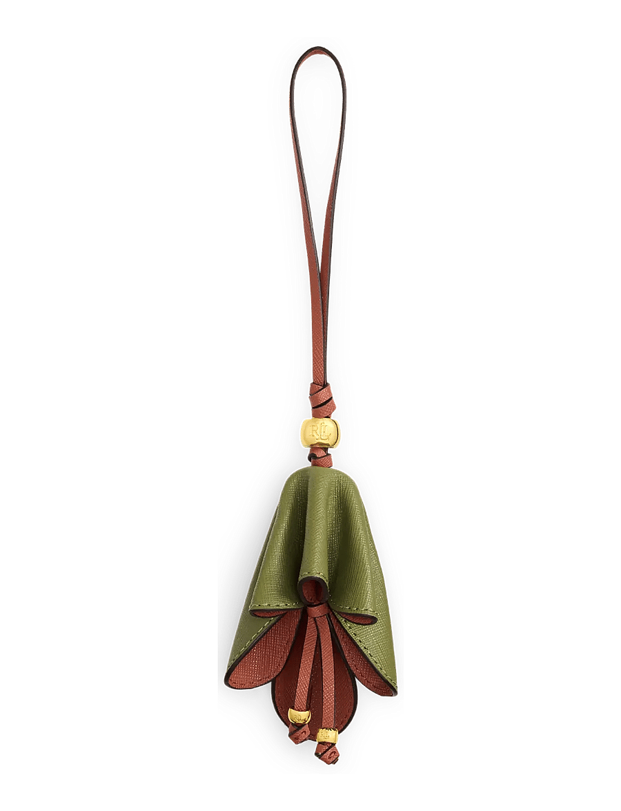Lauren Ralph Lauren - Two-Tone Leather Flower Charm - nøgleringe & bag charms - sage green/red te - 0