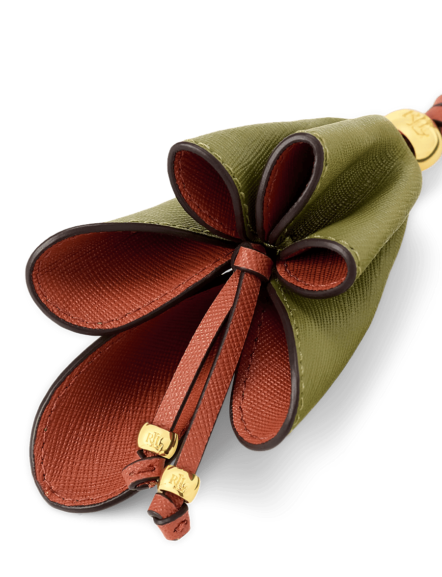 Lauren Ralph Lauren - Two-Tone Leather Flower Charm - nøgleringe & bag charms - sage green/red te - 3