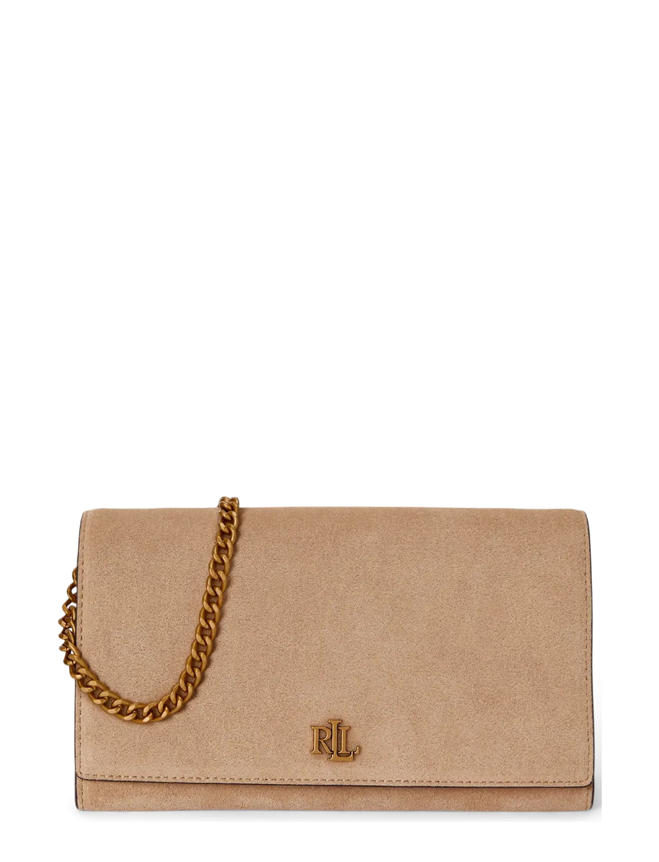 Lauren Ralph Lauren Suede Medium Adair Ii Crossbody, Kvinder, Crossbody Pung, Beige, Str: ONE SIZE