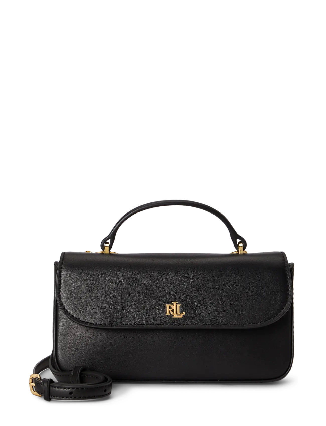 Lauren Ralph Lauren Leather Marcy Crossbody Wallet - Portemonnaies & Kartenetuis - BLACK / black