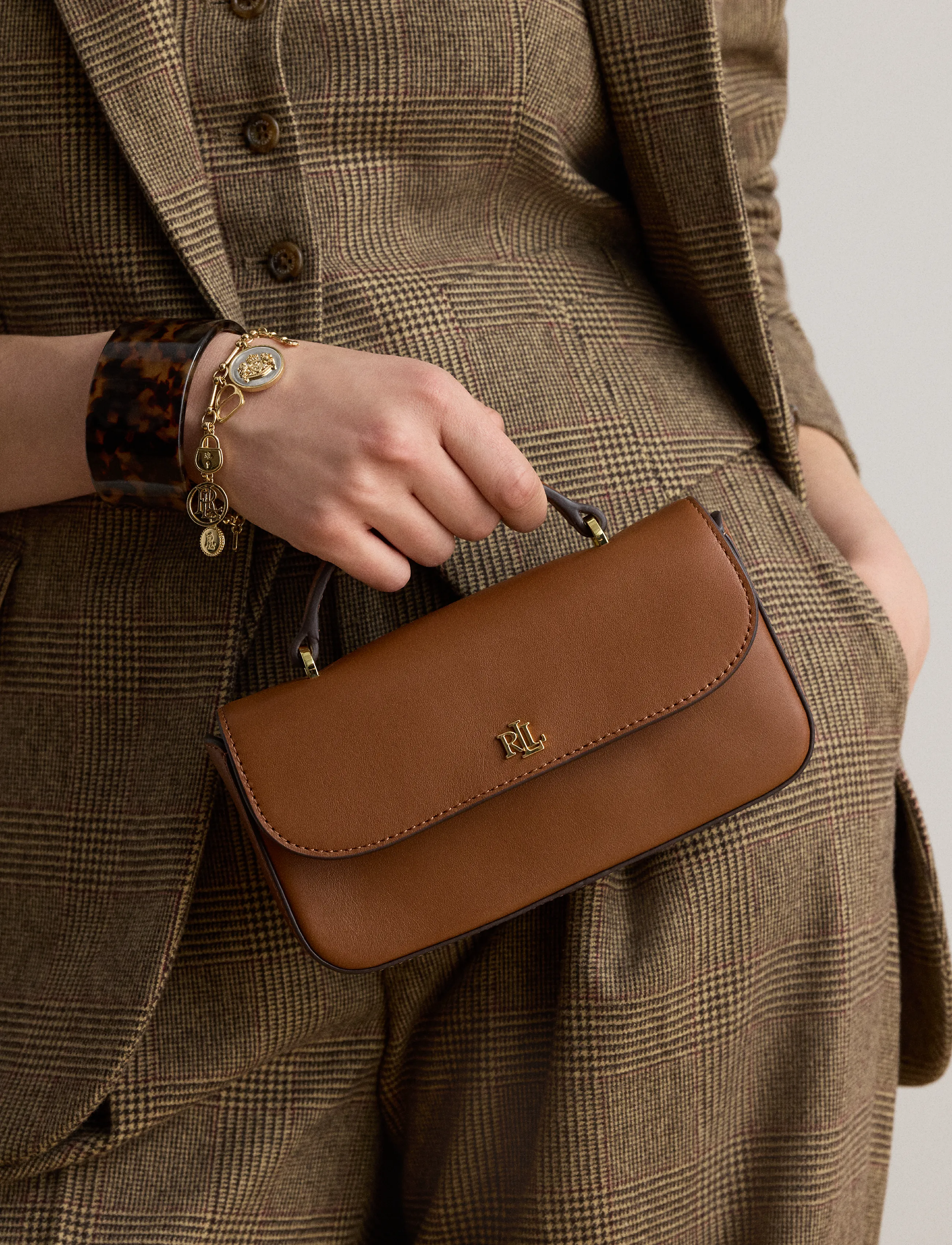 Lauren Ralph Lauren - Leather Marcy Crossbody Wallet - lauren tan - 5