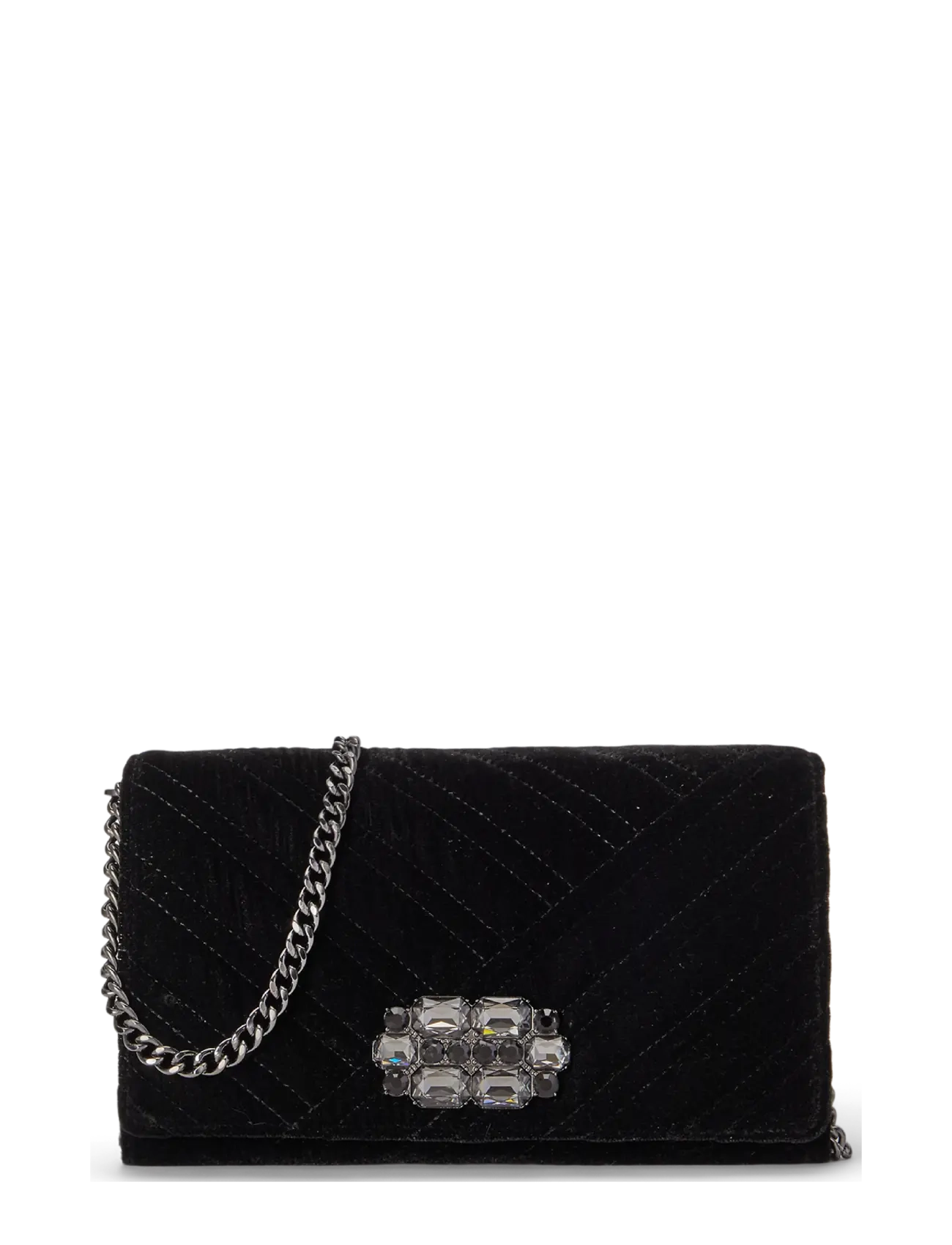 Lauren Ralph Lauren Quilted Velvet Medium Adair II Crossbody - Väskor - BLACK / black
