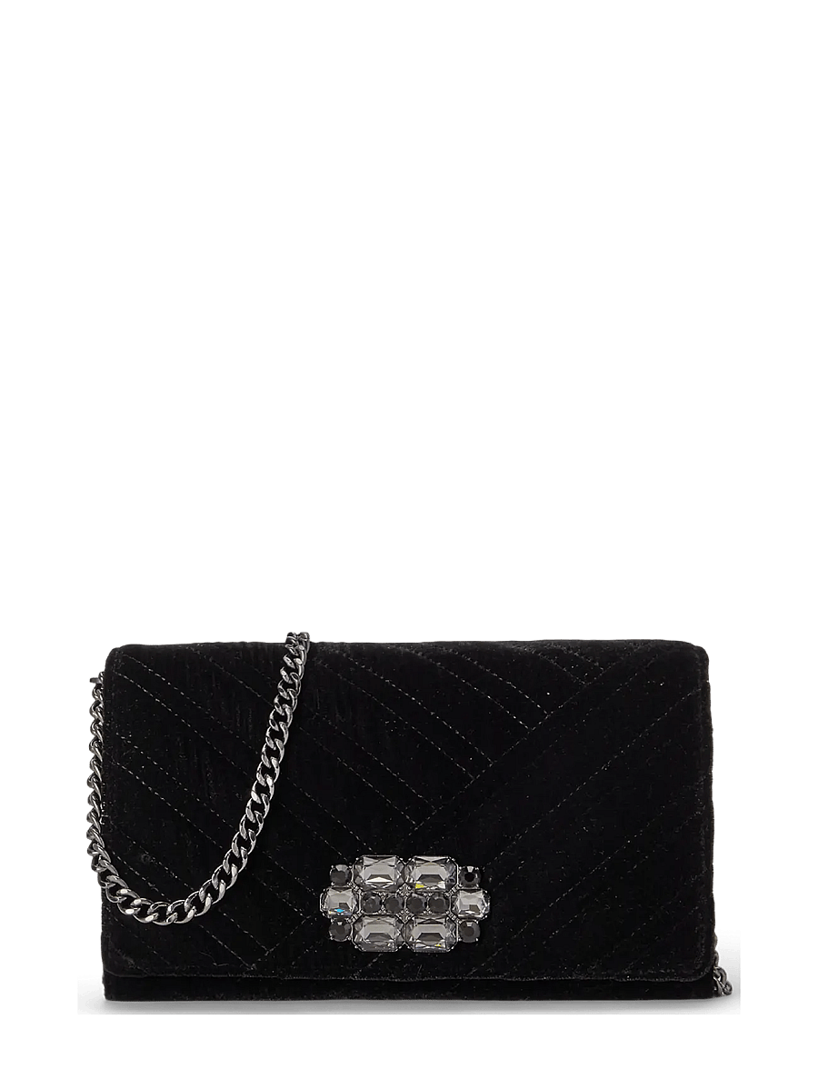 Lauren Ralph Lauren - Quilted Velvet Medium Adair II Crossbody - black - 0