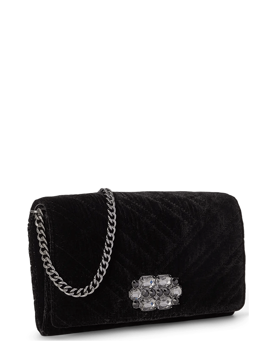 Lauren Ralph Lauren - Quilted Velvet Medium Adair II Crossbody - black - 1