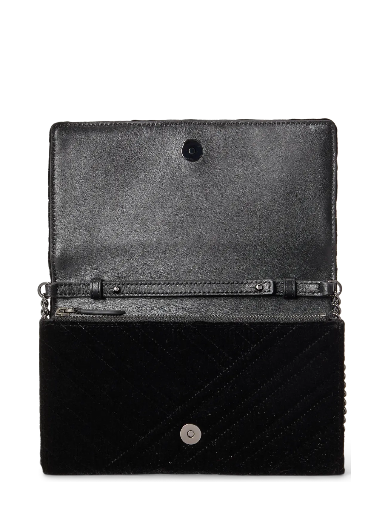 Lauren Ralph Lauren - Quilted Velvet Medium Adair II Crossbody - black - 2