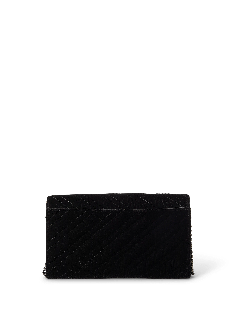 Lauren Ralph Lauren - Quilted Velvet Medium Adair II Crossbody - black - 5