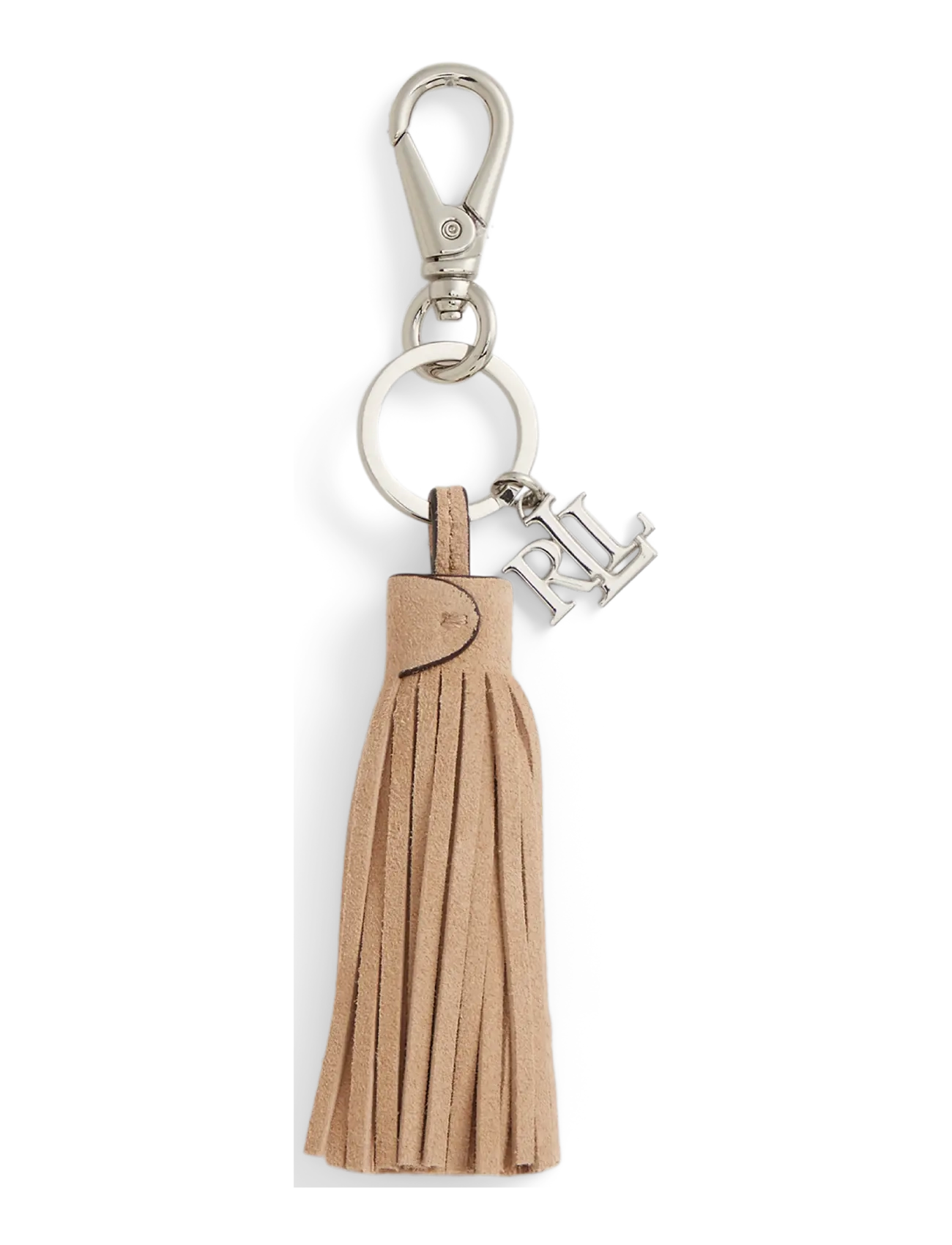 Lauren Ralph Logo & Suede Tassel Charm, One Size, Accessories, Beige - Key Rings Bag Charms, Frauen