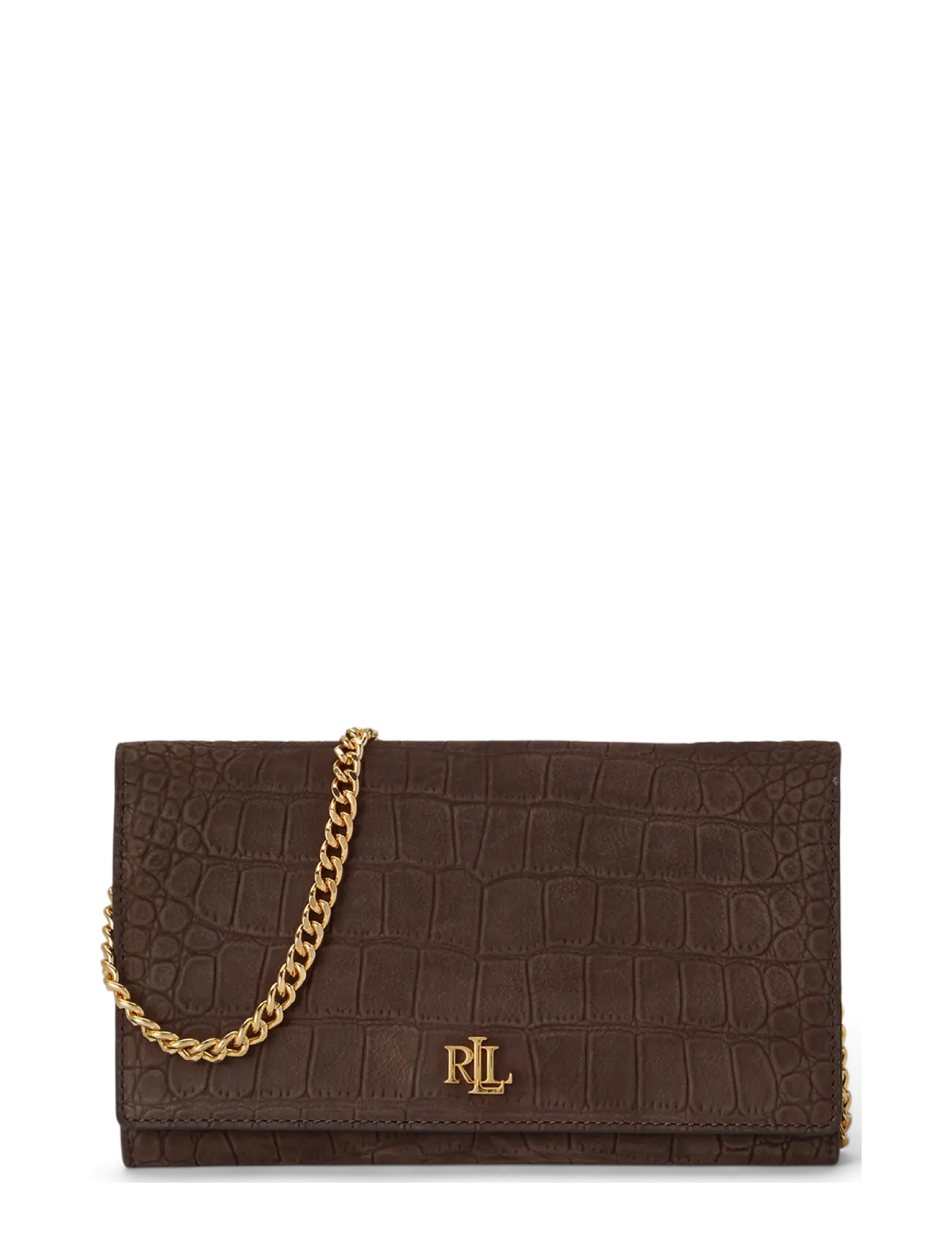 Lauren Ralph Croc-Embossed Medium Adair Ii Crossbody, One Size, Card Holders & Wallets, Braun - Frauen