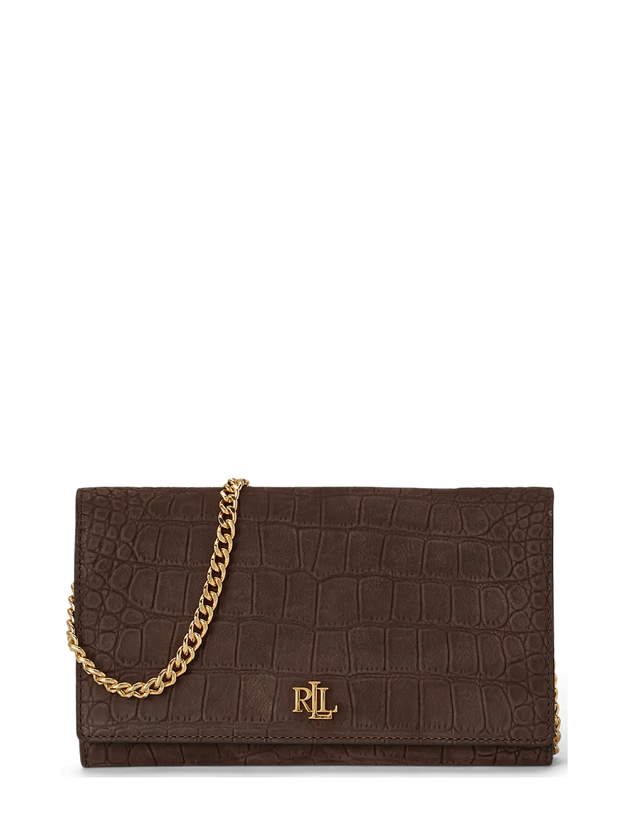 Lauren Ralph Lauren - Croc-Embossed Medium Adair II Crossbody - chestnut brown - 0