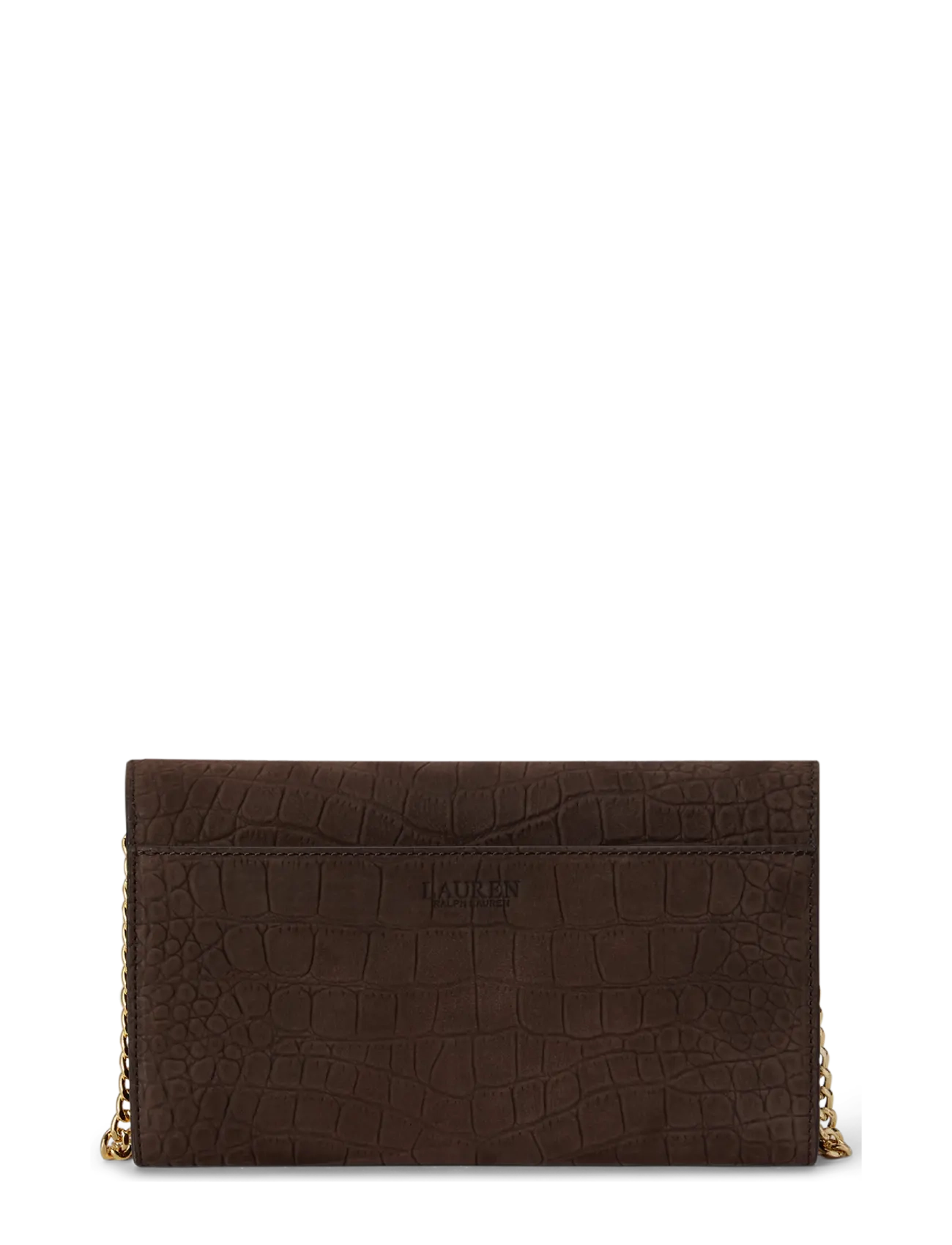 Lauren Ralph Lauren - Croc-Embossed Medium Adair II Crossbody - chestnut brown - 1