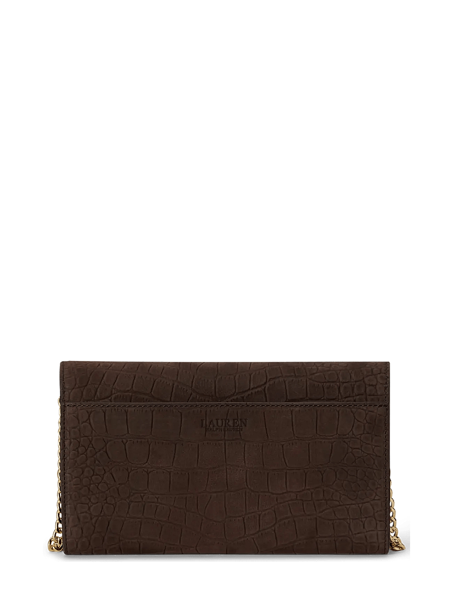 Lauren Ralph Lauren - Croc-Embossed Medium Adair II Crossbody - chestnut brown - 1
